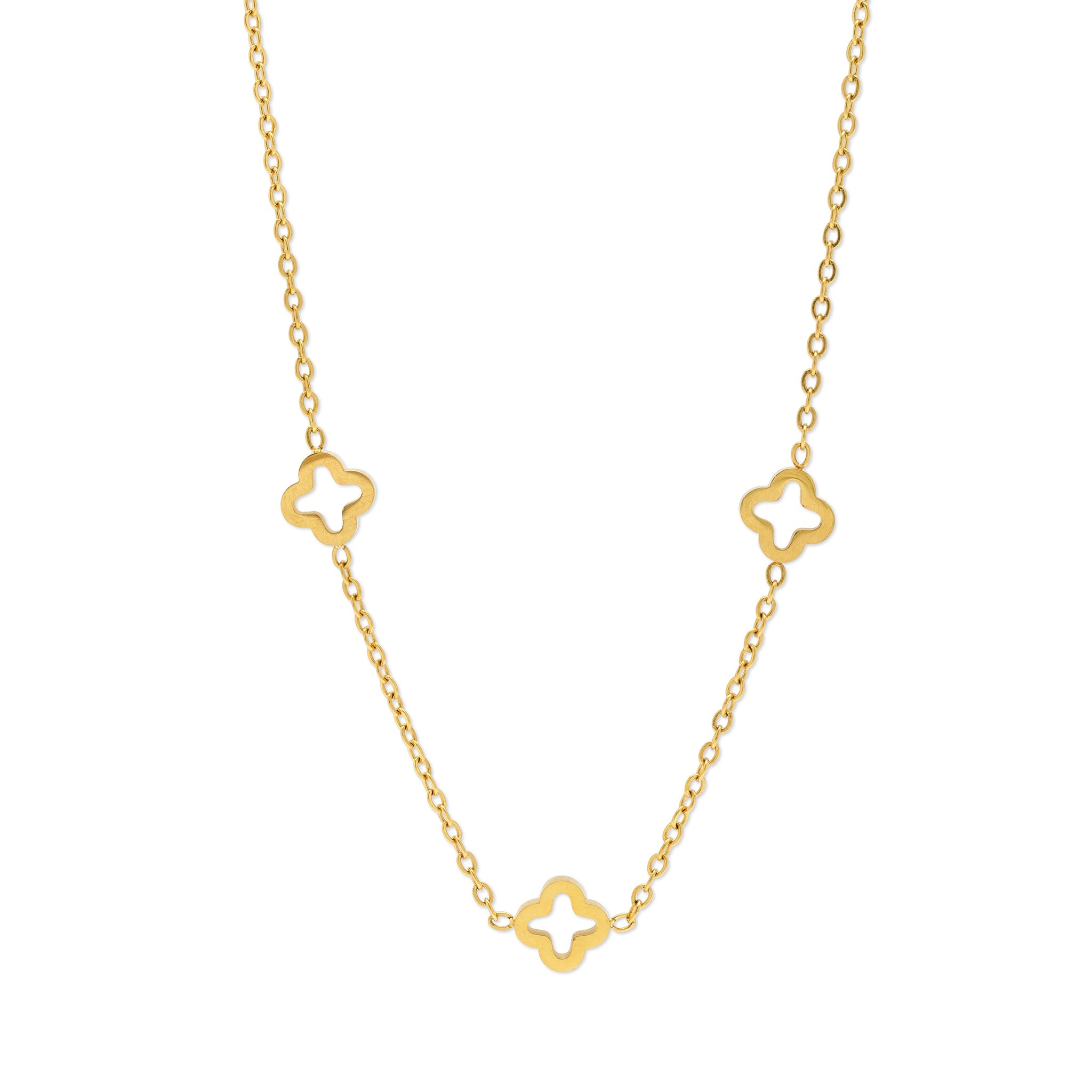 Timi Of Sweden Women's Gold Jenna - Clover Necklace Stainless Steel In Gold