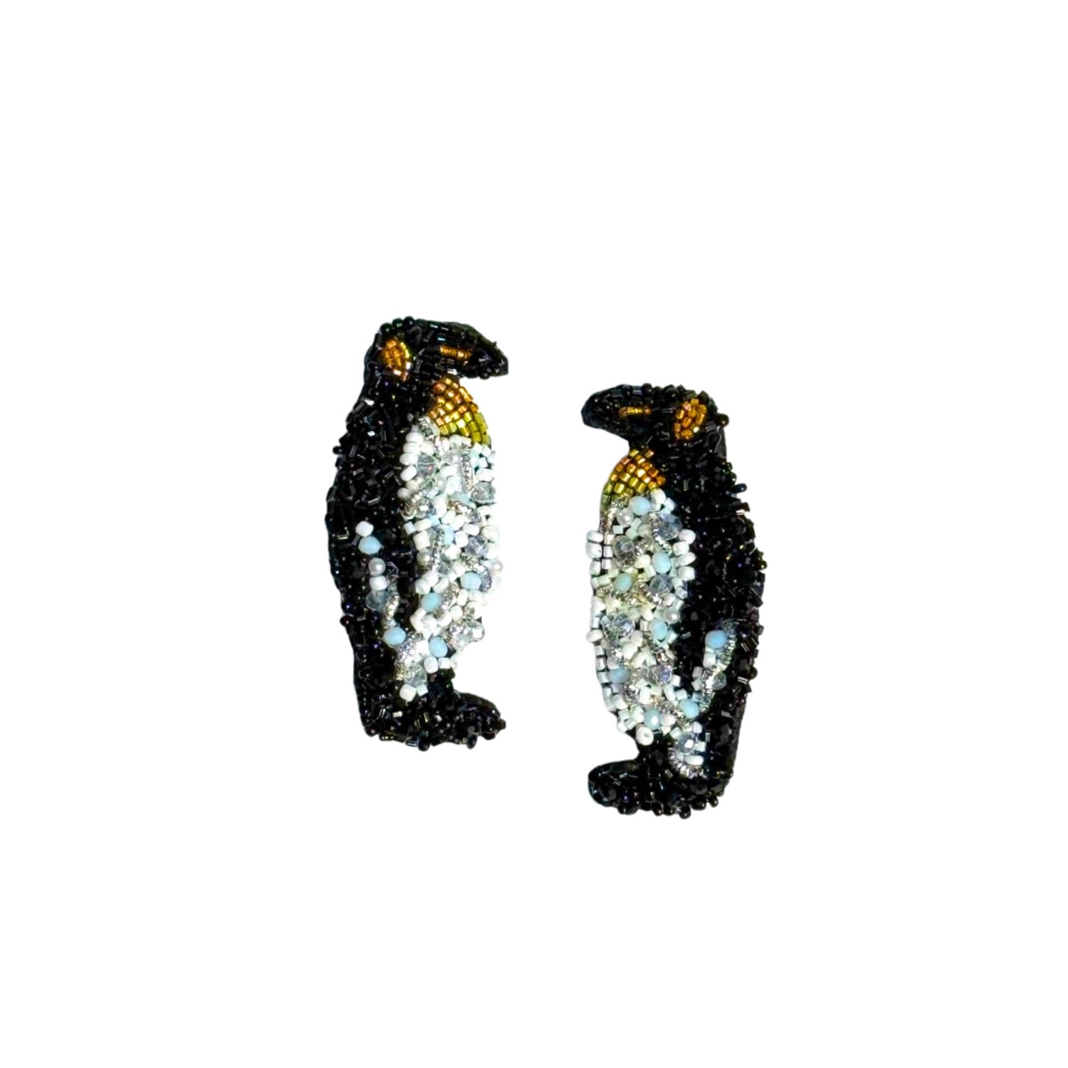 Simitri Women's White / Black Penguin Earrings In White/black