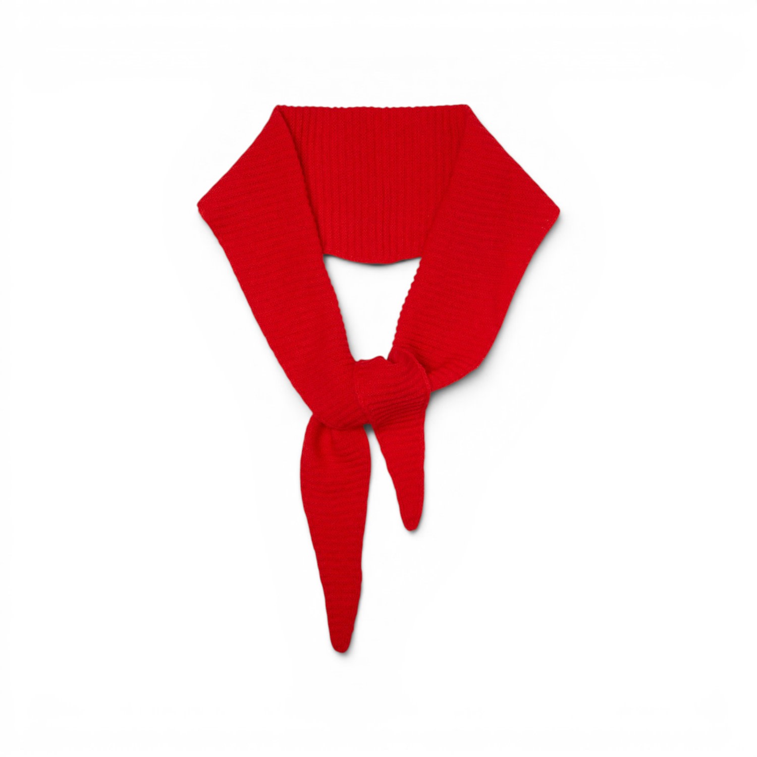 Women's 100% Cashmere Ribbed Triangle Scarf - Red | One Size | Loom & Cove