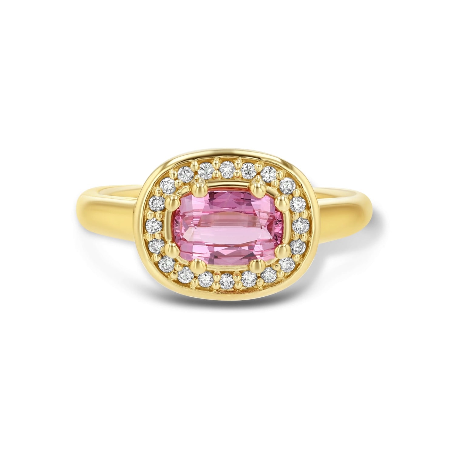 Jewelbird Women's Gold / Pink Pink Sapphire And Diamond Ring In Multi