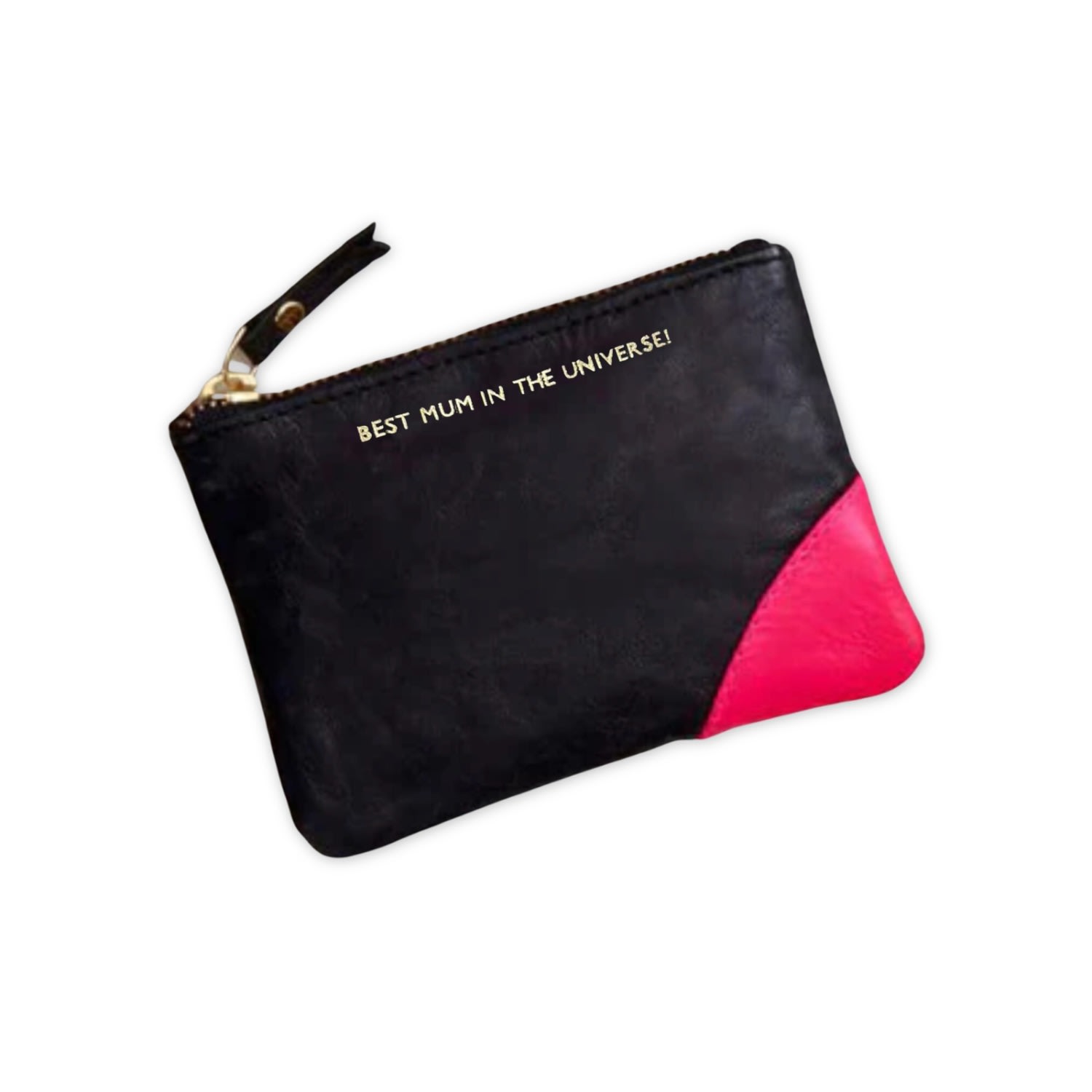 Vida Vida Women's Leather Coin Purse Black & Pink - Best Mum In The Universe In Black