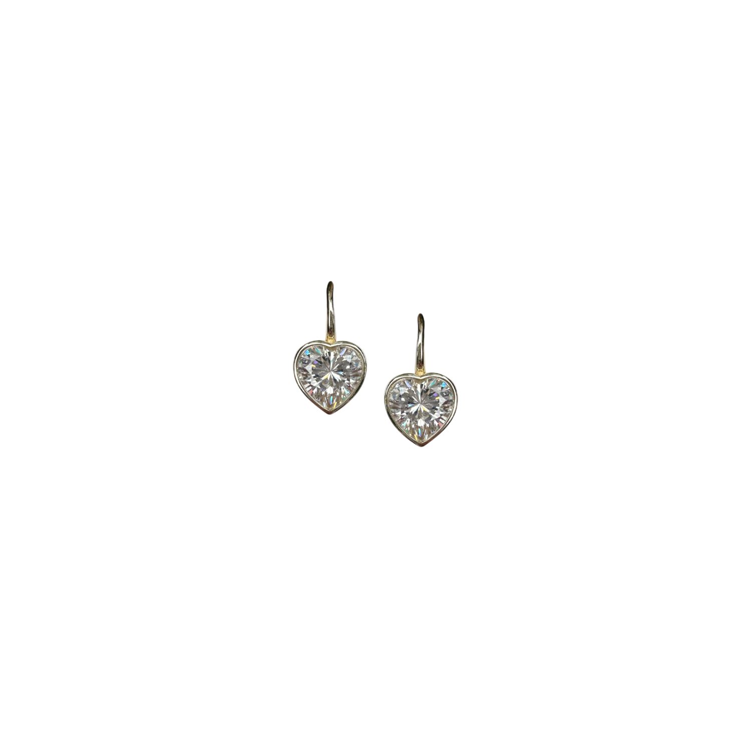 Nicola Bathie Designs Women's Gold Blanc Bezel Heart Earwire