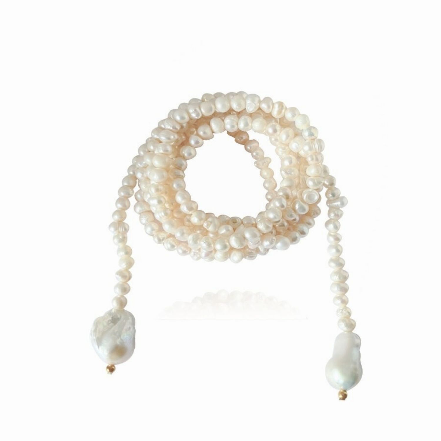 Women’s Gold Tera Long Pearl Necklace Linya Jewellery