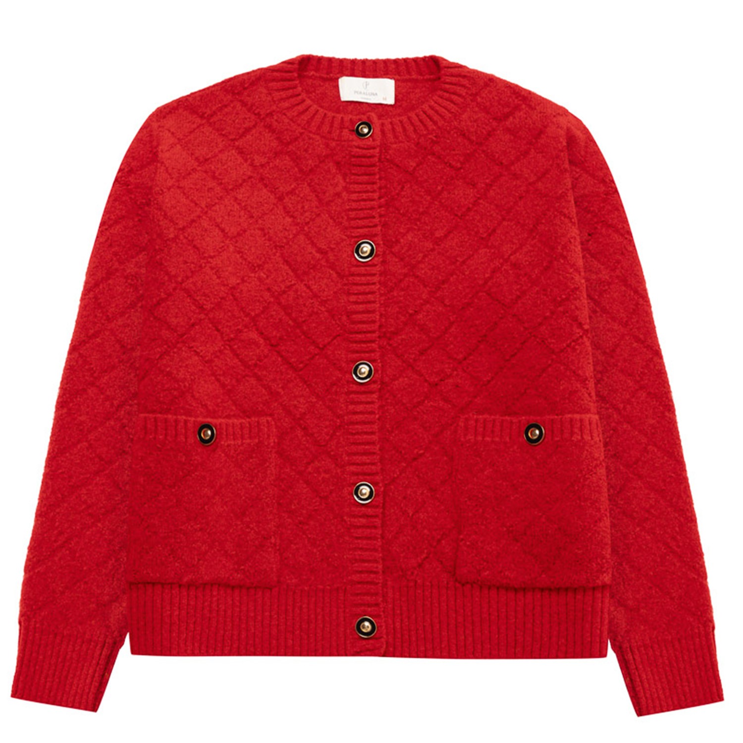 Peraluna Women's Alba Jacket Diamond Patterned  In Red In Red