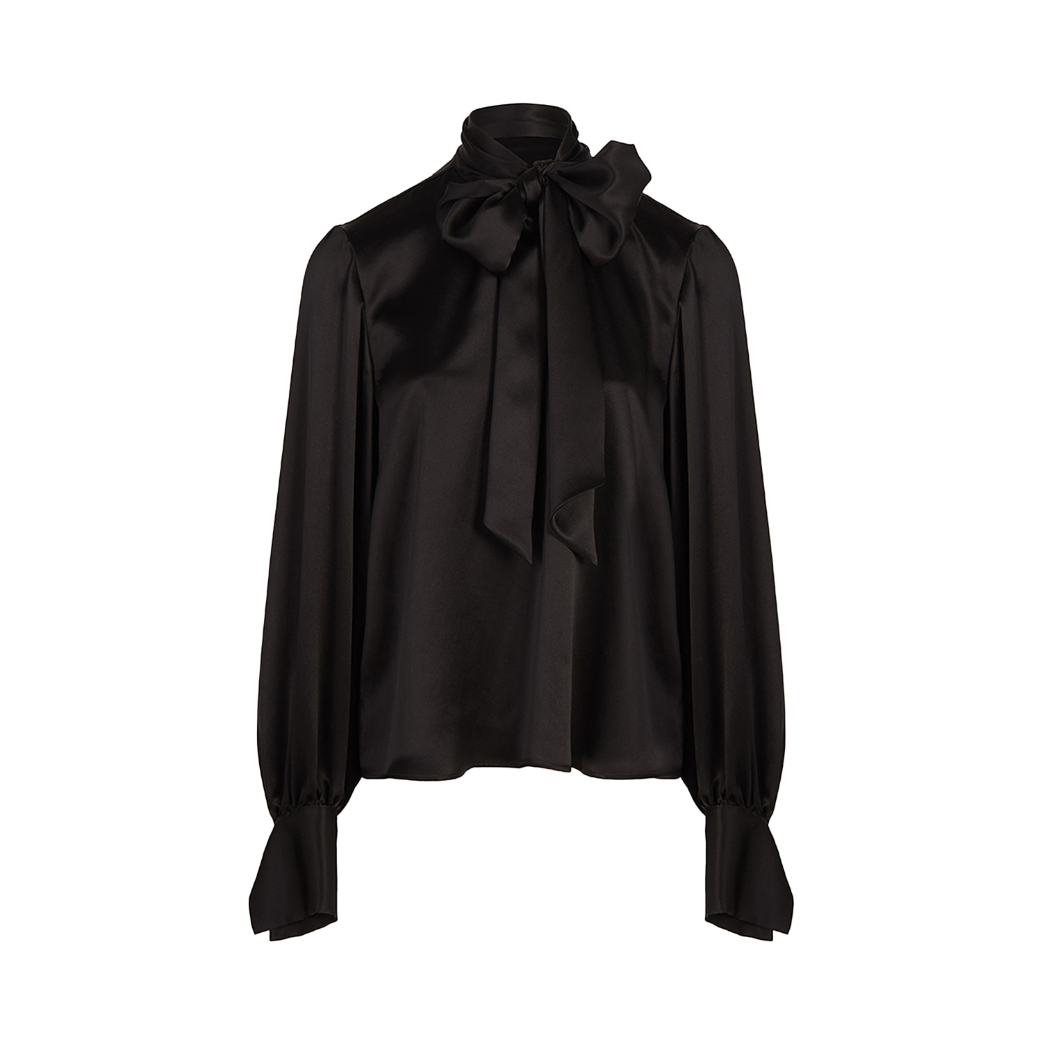 The Summer Edit Women's Kat Pussybow Blouse - Black In Black