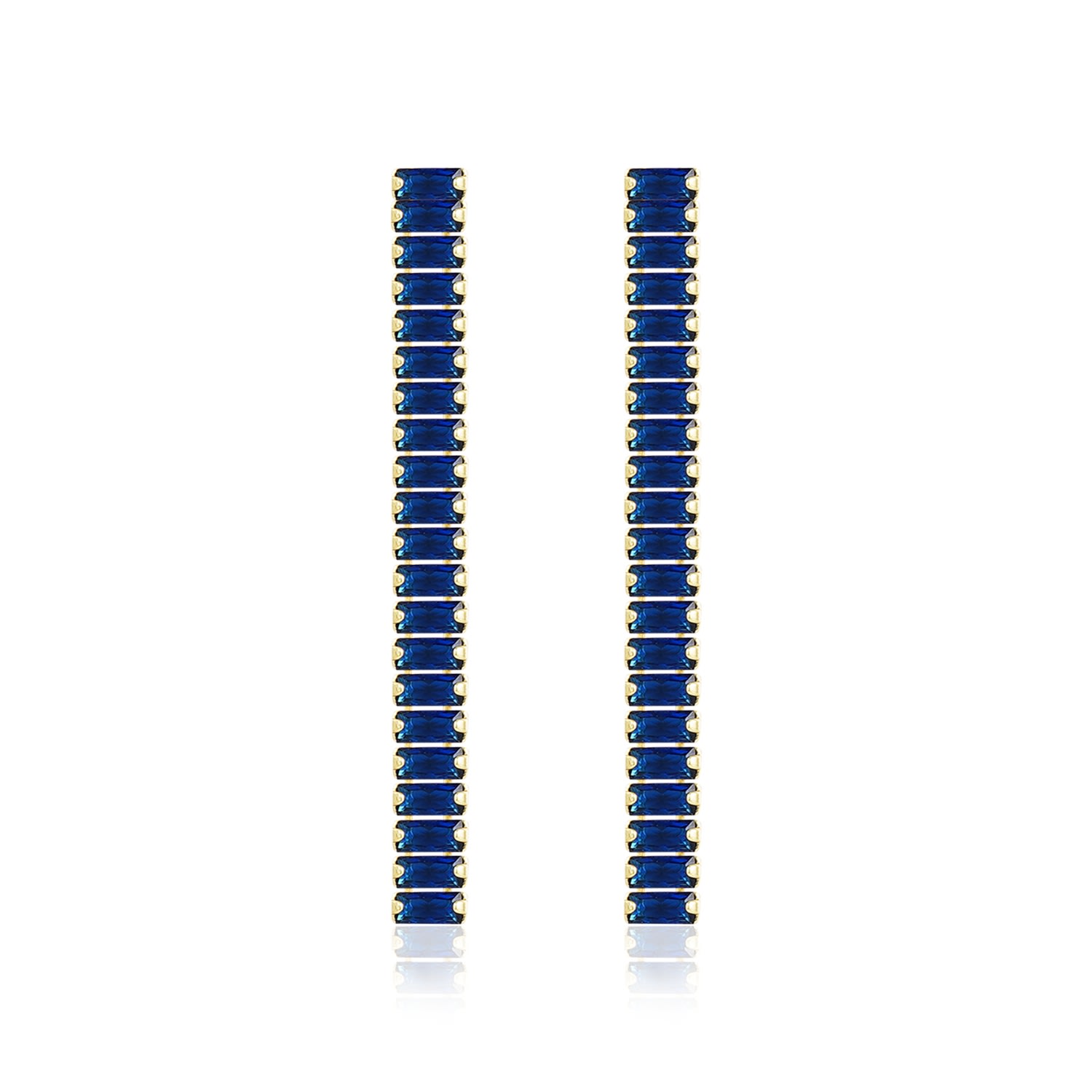 Rare Matters Jewelry Women's Navy Blue Crystal Beam Earrings