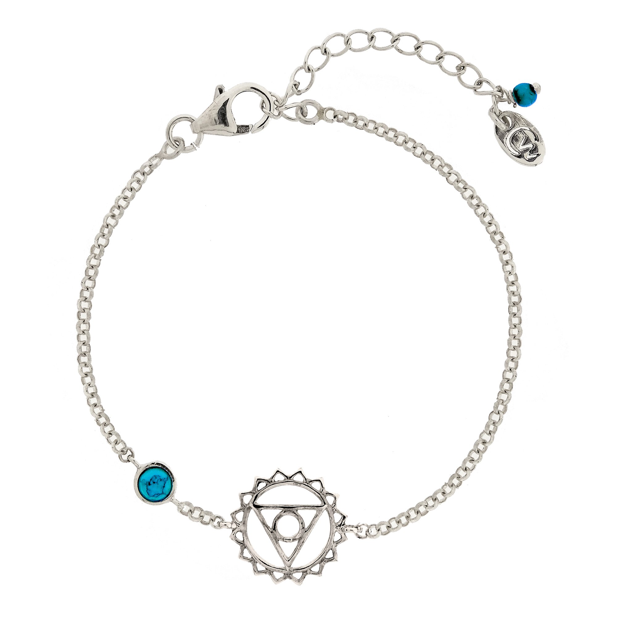 Women’s Throat Chakra Silver Bracelet - Turquoise Charlotte’s Web Jewellery