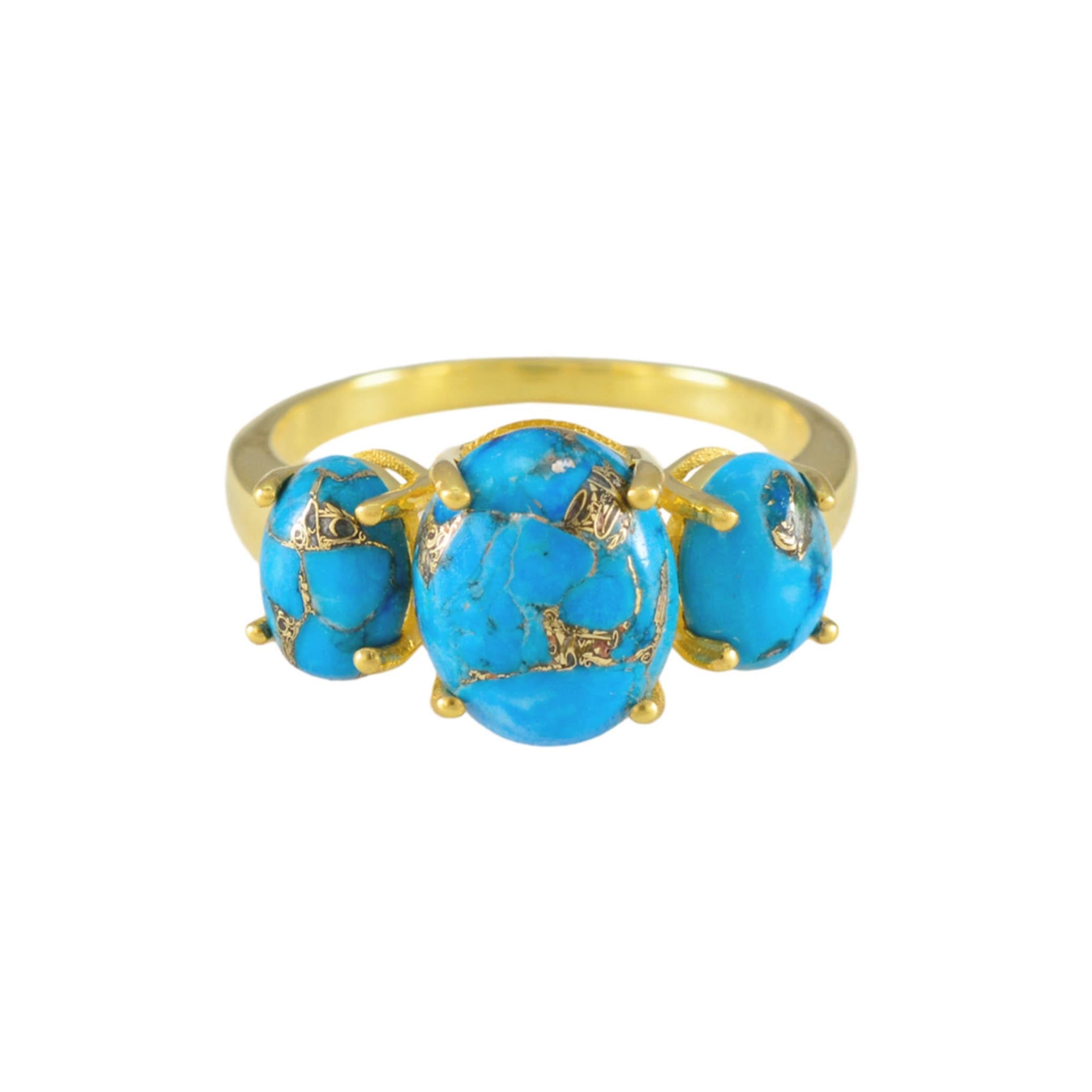 La Kaiser Women's Gold Copper Turquoise Gum Drop Ring In Gold