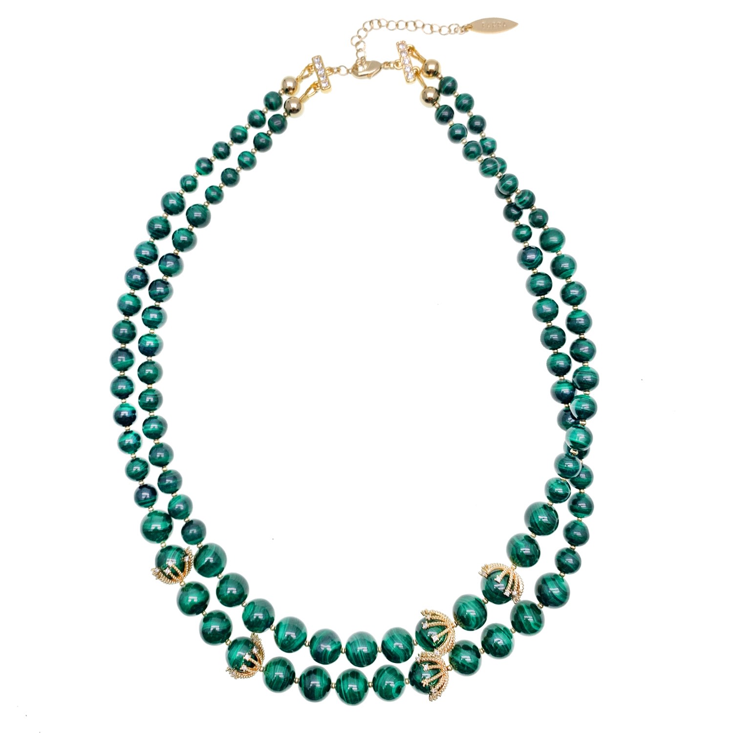 Women’s Green Malachite Double Strands Sophisticated Necklace Farra