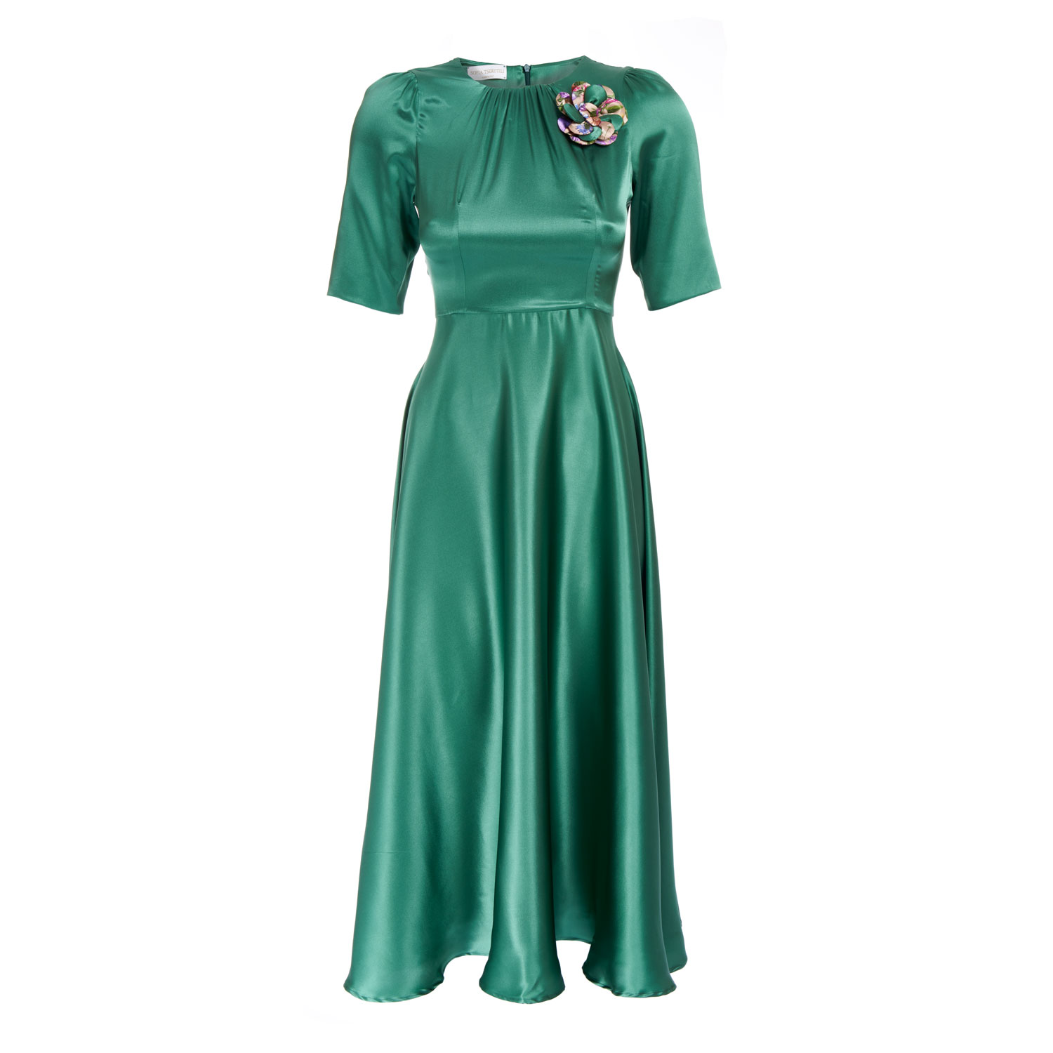 Sofia Tsereteli Women's Green Royal Satin Gown