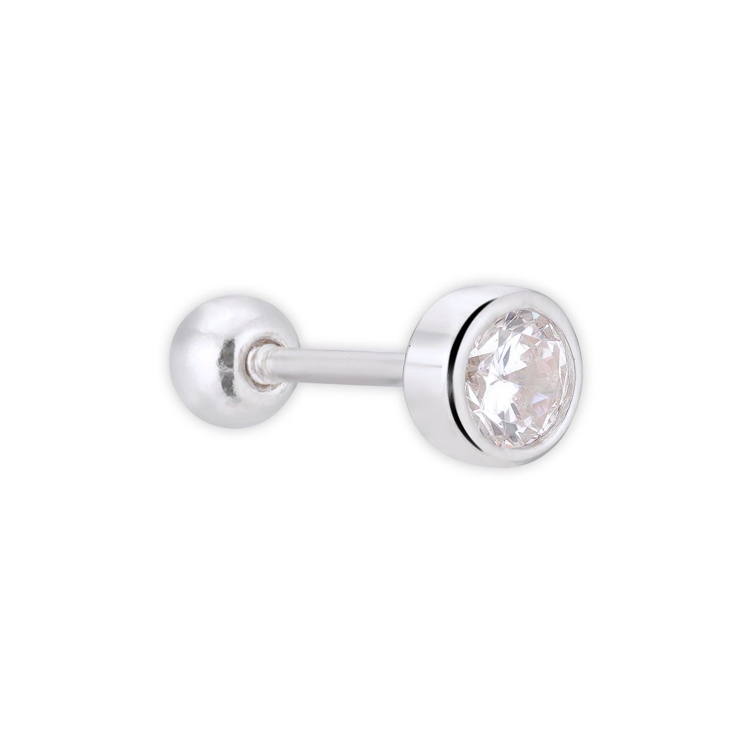 Women’s Queenly Radiance Single Silver Stud Earring Frida & Florence