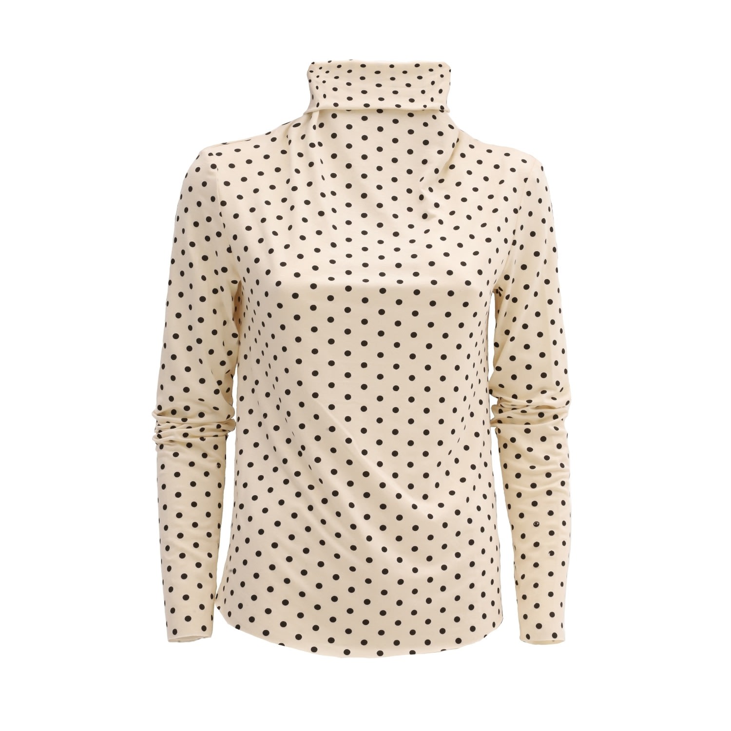 Julia Allert Women's Neutrals / Black Basic Long Sleeve Top Polka Dot Beige In Black