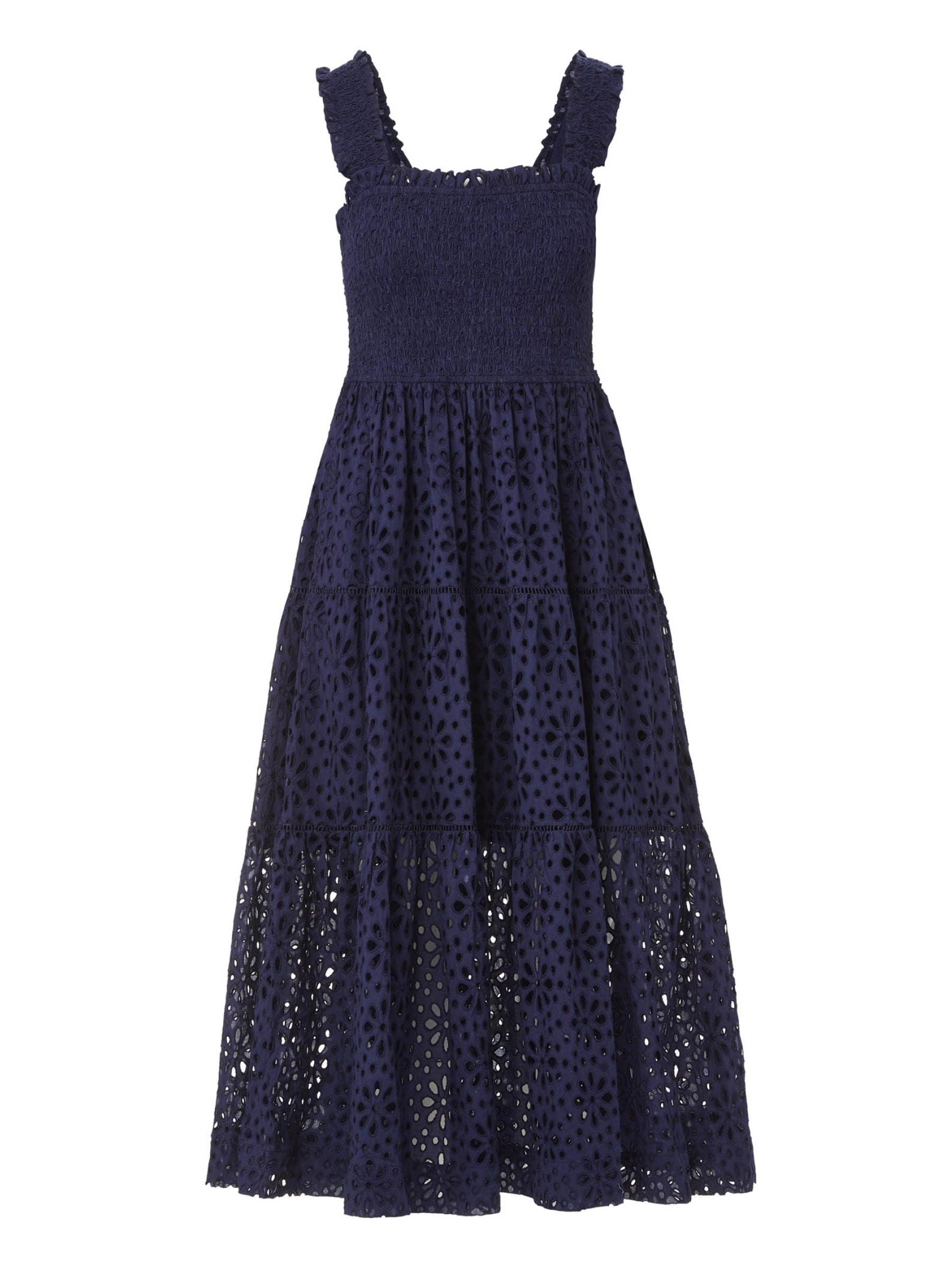 Change Of Scenery Women's Neutrals / Blue Kristen Dress Seaside Eyelet Navy In Blue