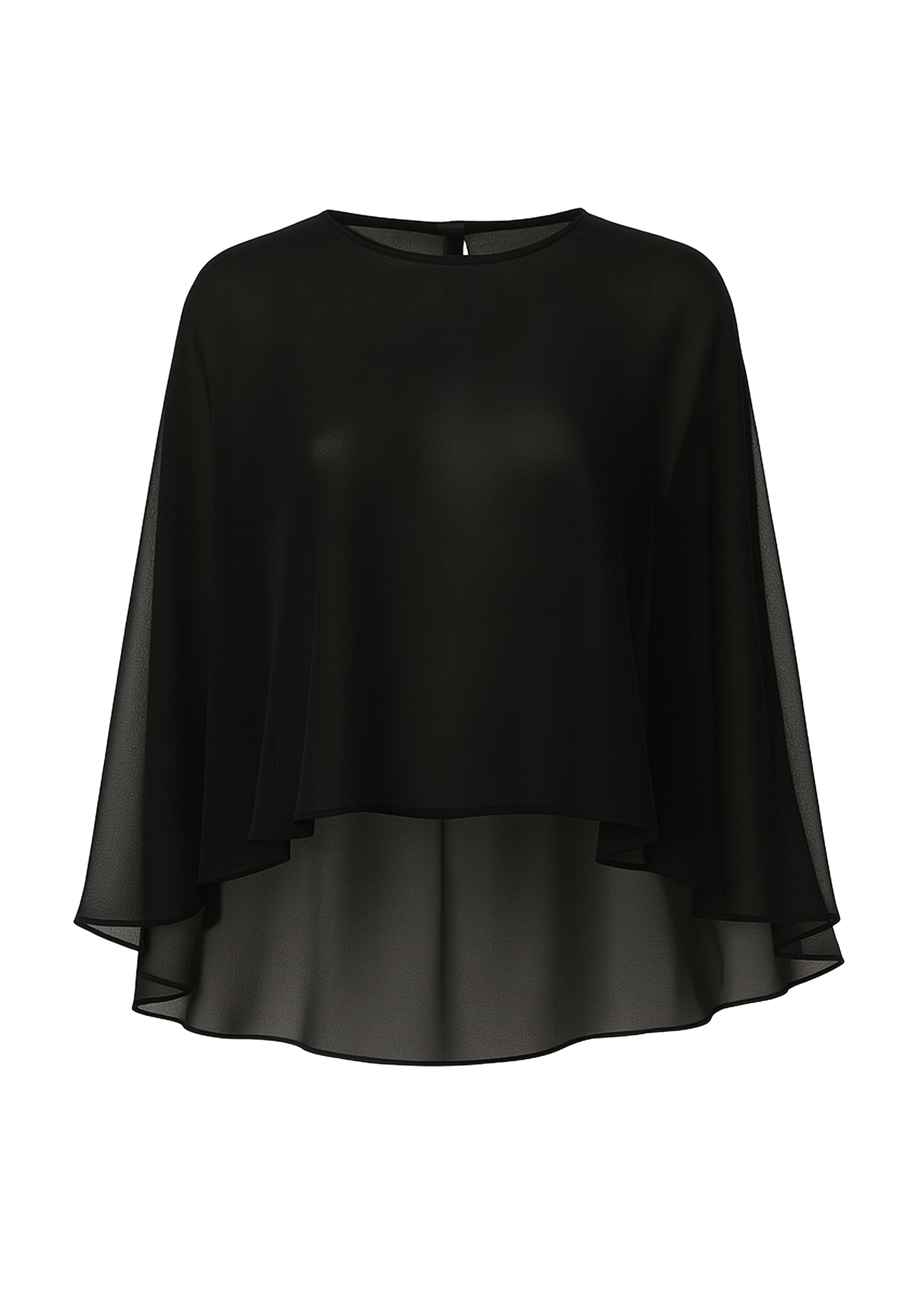 Nazli Ceren Women's Viona Chiffon Cape In Black In Black
