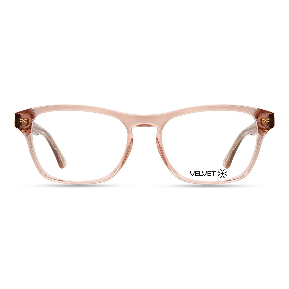 Velvet Eyewear Women's  Square Optical Style - Billie- Crystal Pink