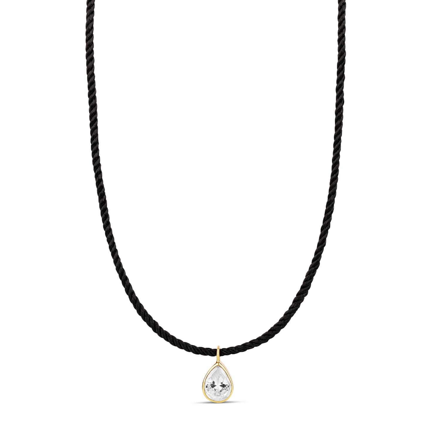 Shymi Women's Cord Necklace With Fancy Shape - Gold Pear