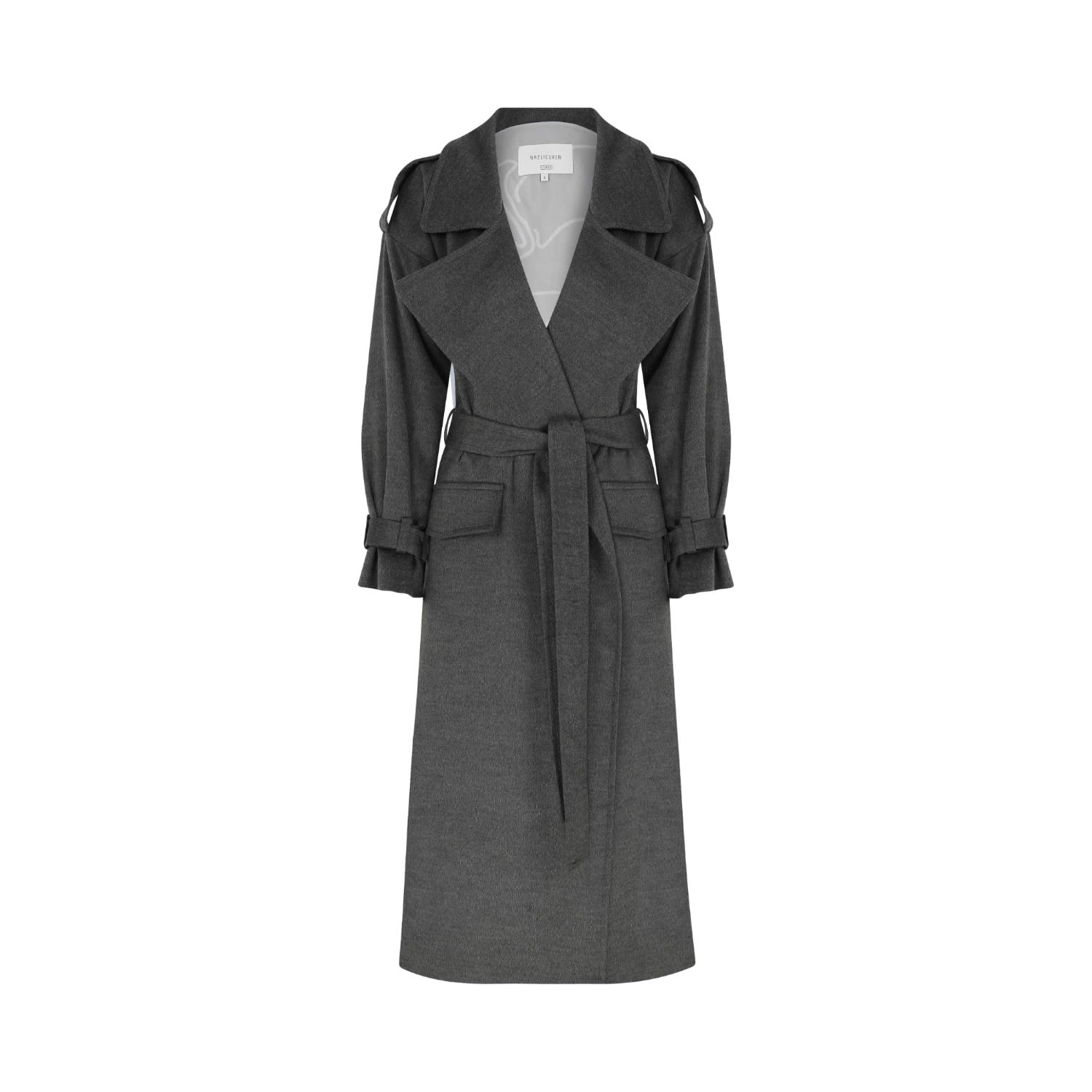 Nazli Ceren Laura Wool Coat In Grey In Grey