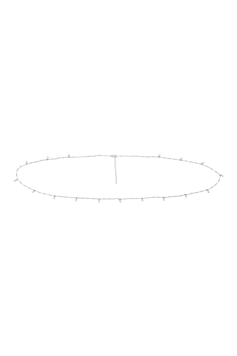 Naiia Women's Vivien Cz Gemstone Silver Multiwear Belly Chain & Necklace