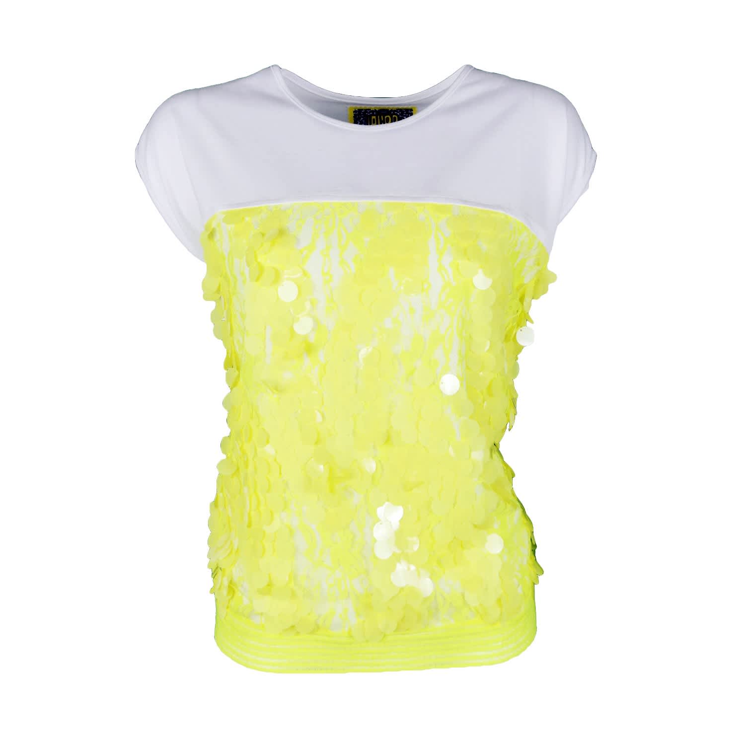 yellow sequin top