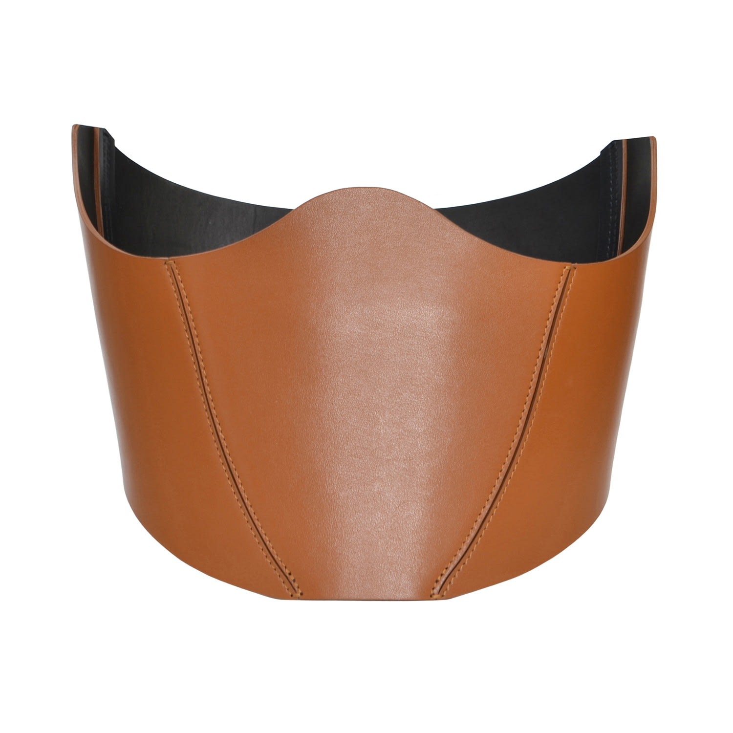Women’s Brown Leather Underbust Corset Large Haute Cuir
