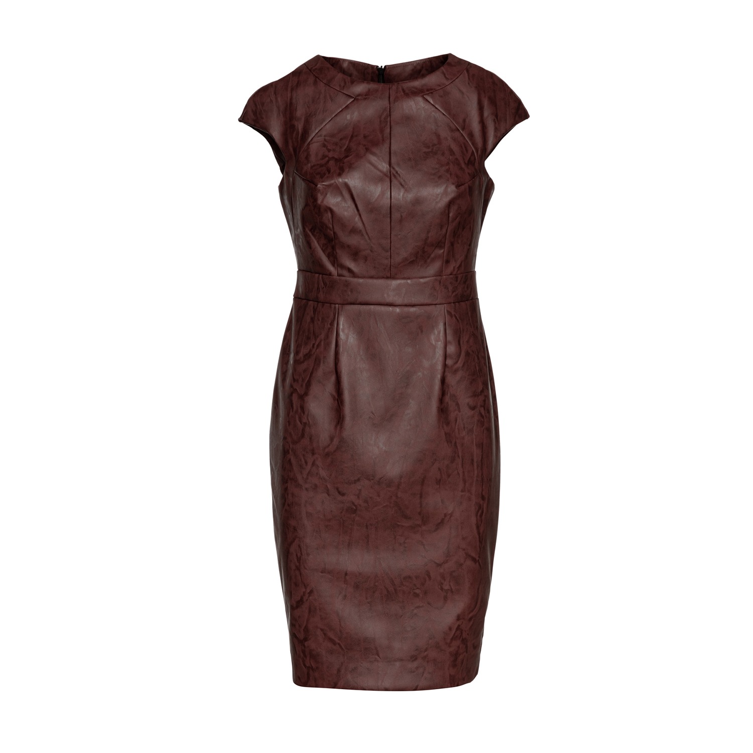 brown leather dress