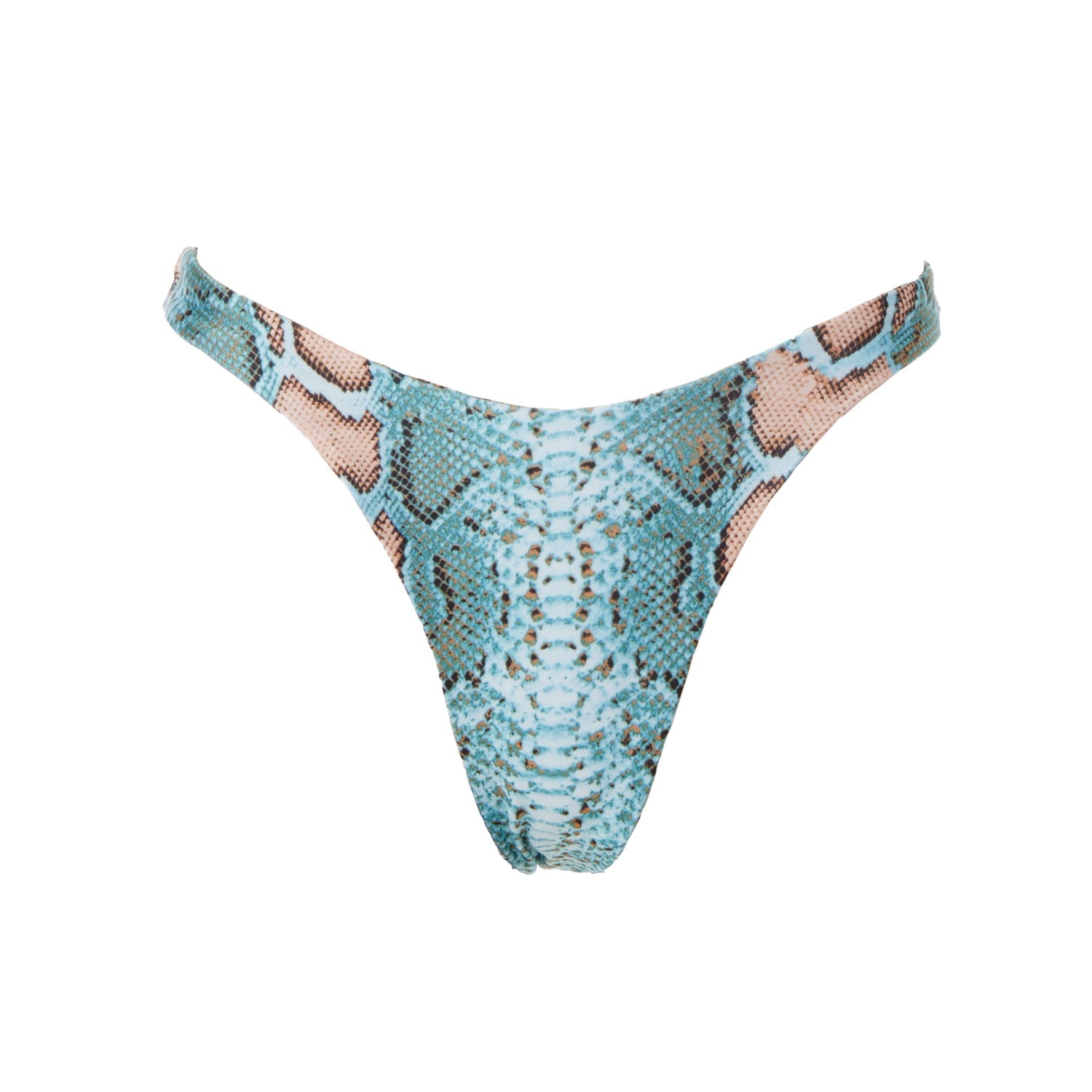 Siren Swimwear Women's Siren Taylor Thong Bottoms In Blue Snake In Blue