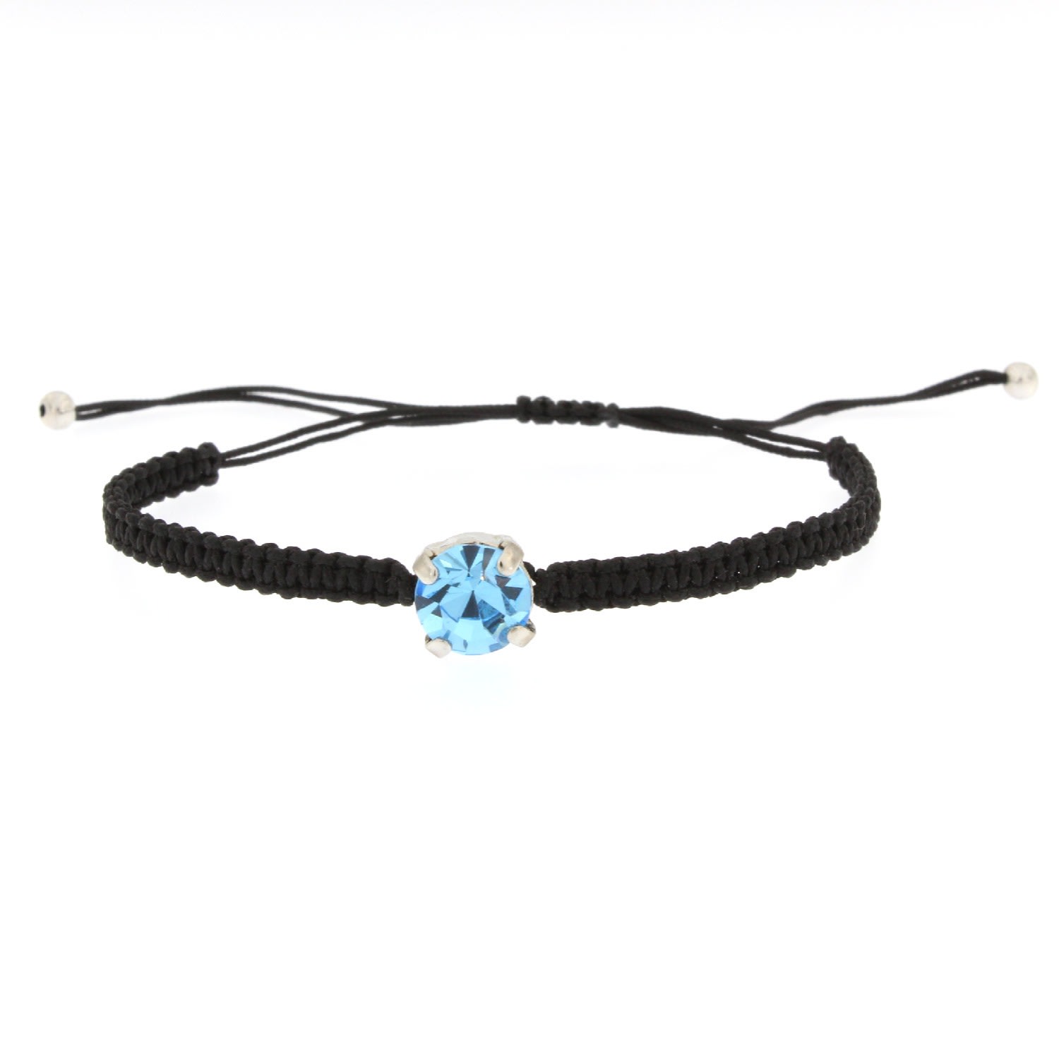 Rosaspina Firenze Women's Black / Blue Aquamarine Chaton Macramè Bracelet In Multi