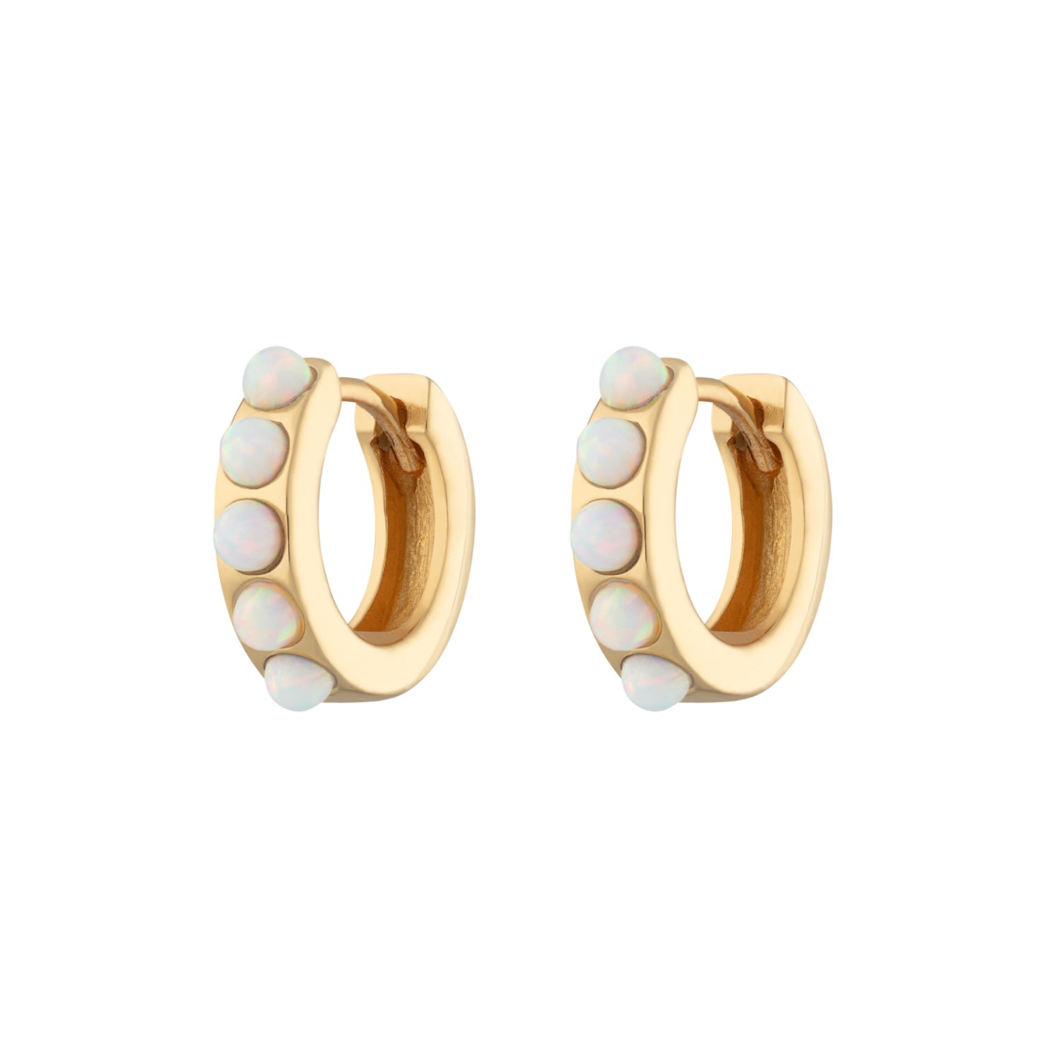 Scream Pretty Women's Gold Opal Huggie Earrings In Gold