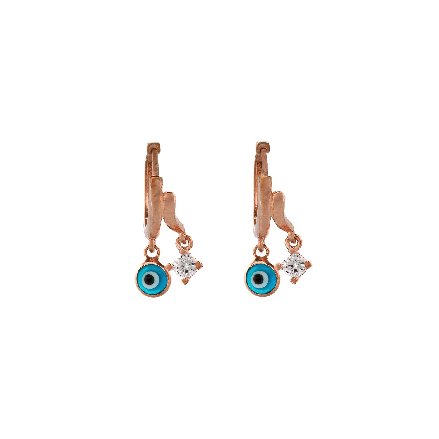 Women’s Rose Gold / Blue Baby Evil Eye Rose Gold Earrings - Rosegold Ebru Jewelry