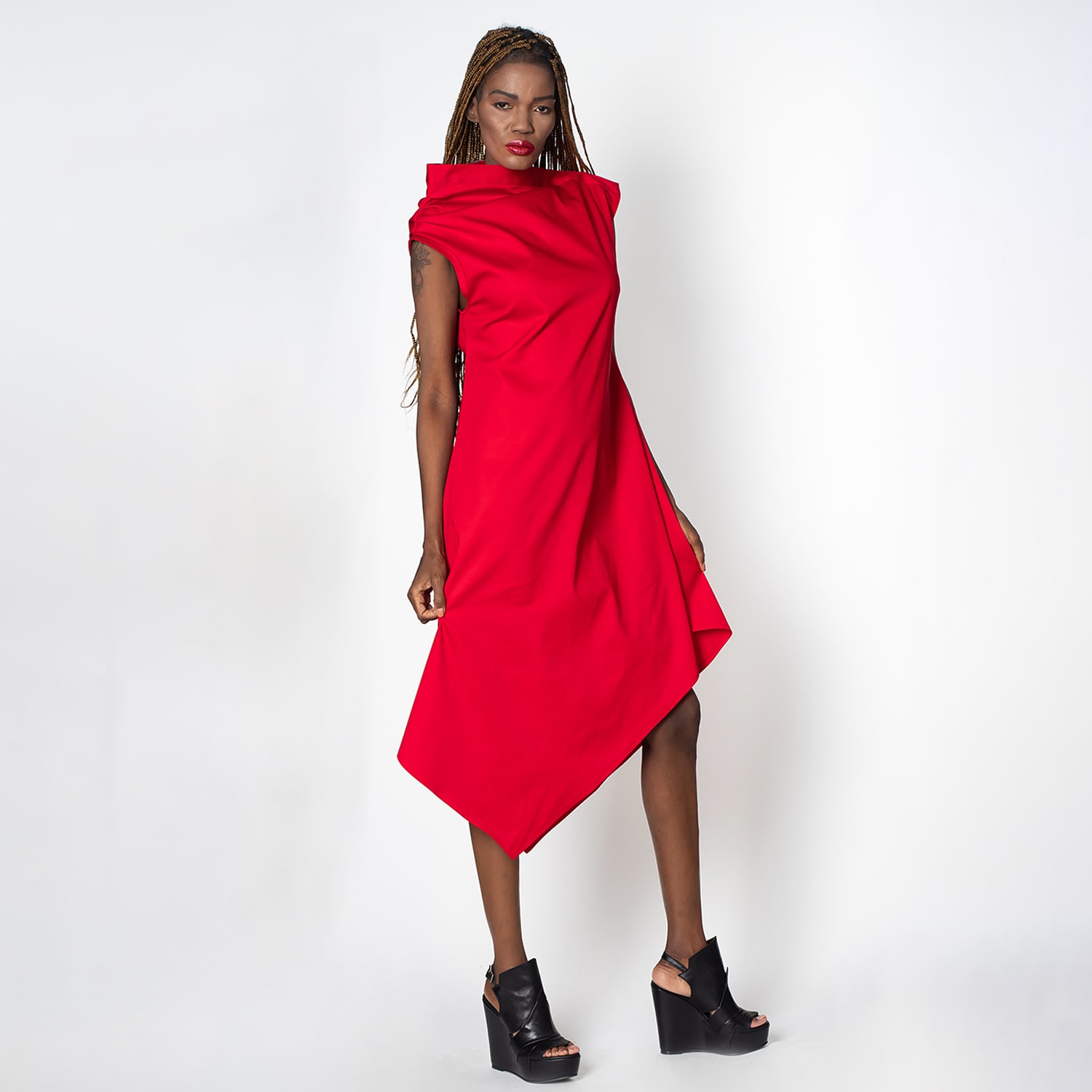 asymmetrical wrap dress Asymmetrical dress with knot detail in chocolate brown glitter