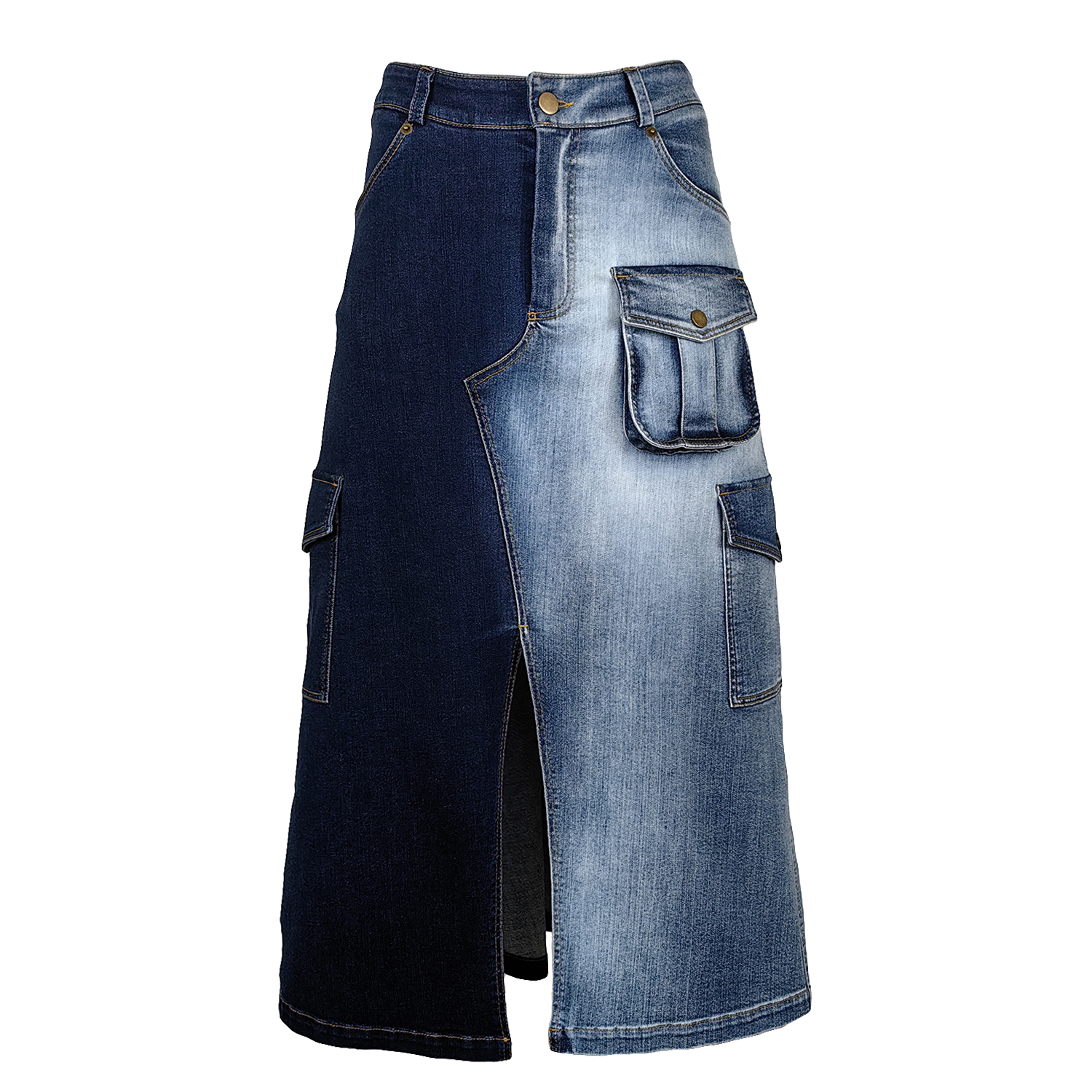 Cargo Pocket Denim Skirt