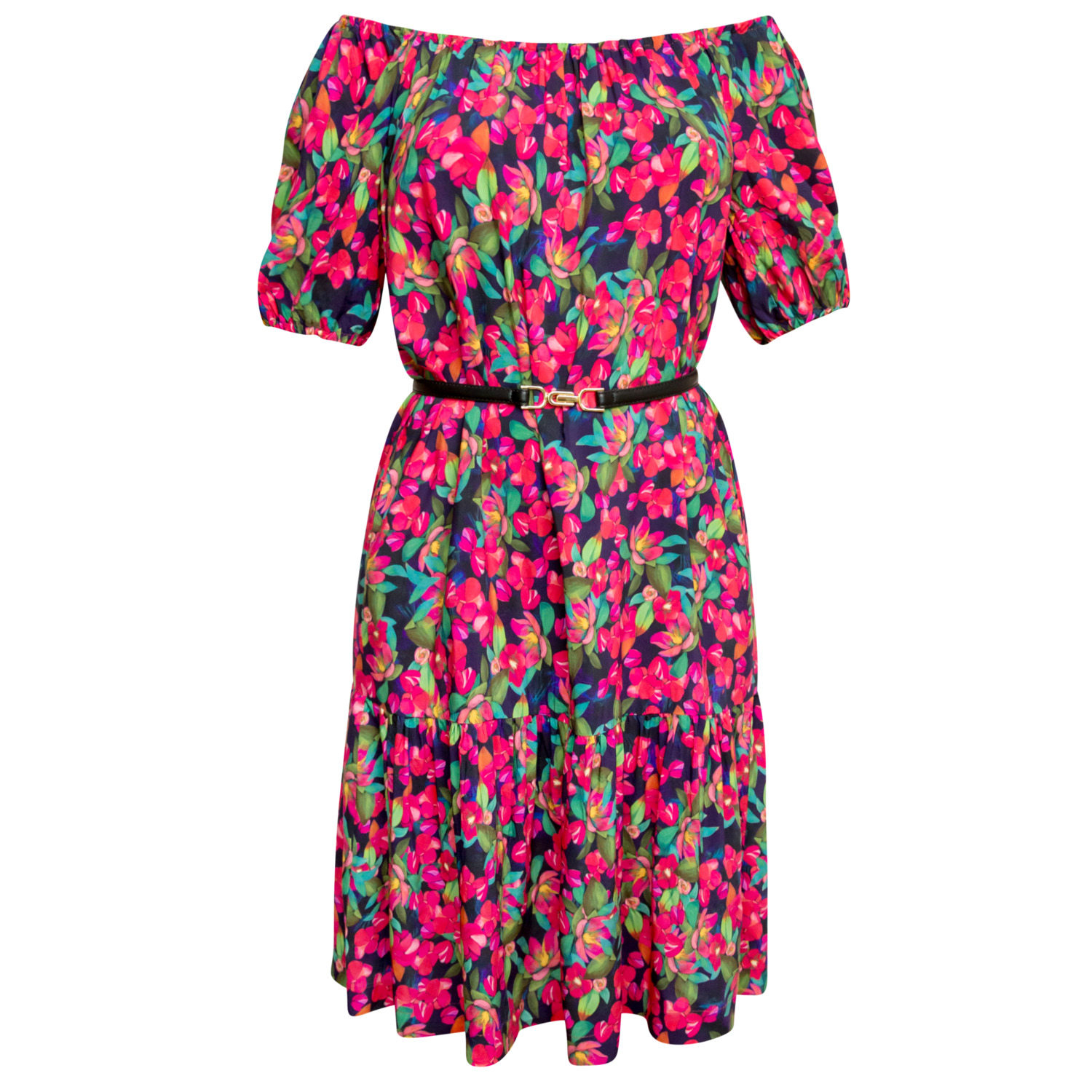 Amoresea Women's Red / Pink / Purple Adorable Floral Dress With Pockets In Red/pink/purple