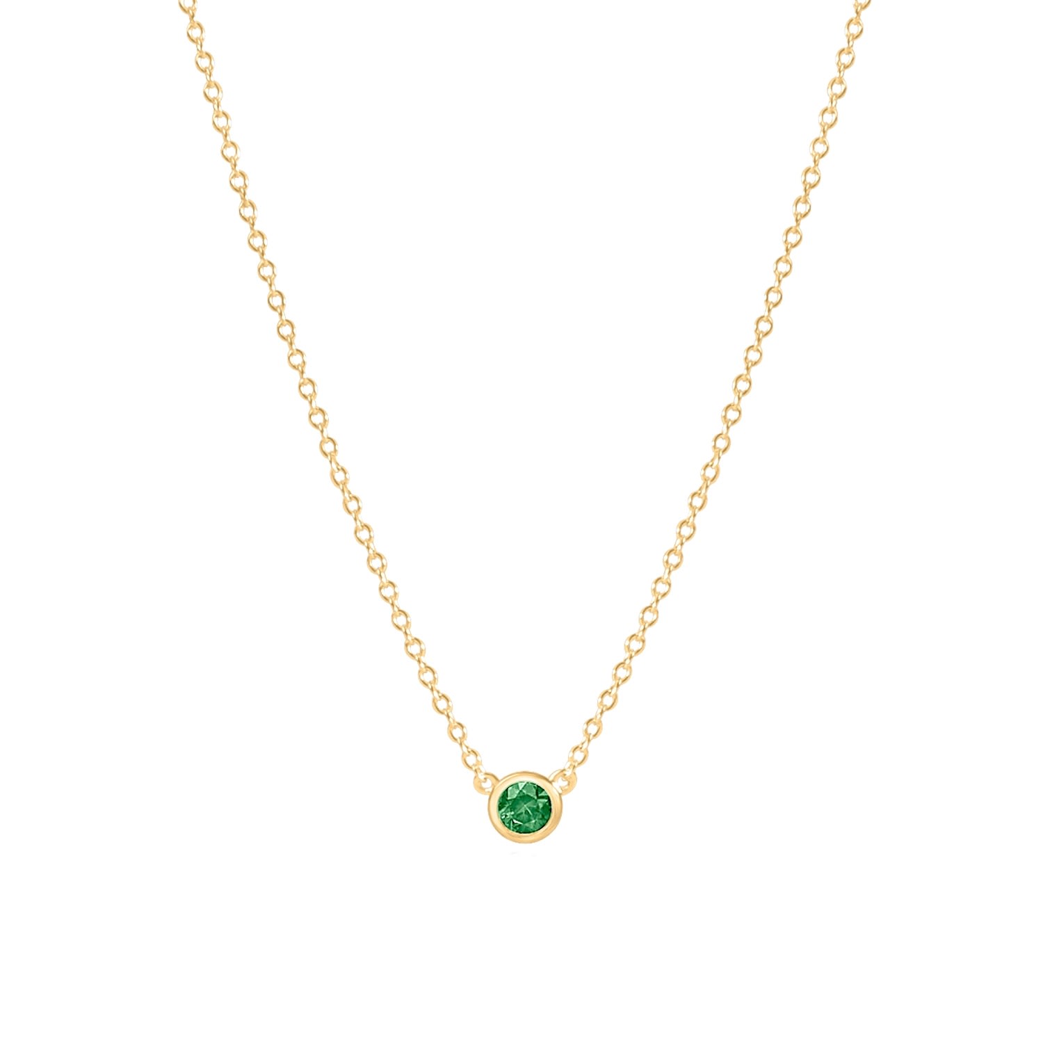 Women’s Emerald May Birthstone Necklace 18K Gold Vermeil La CÃ´te Club