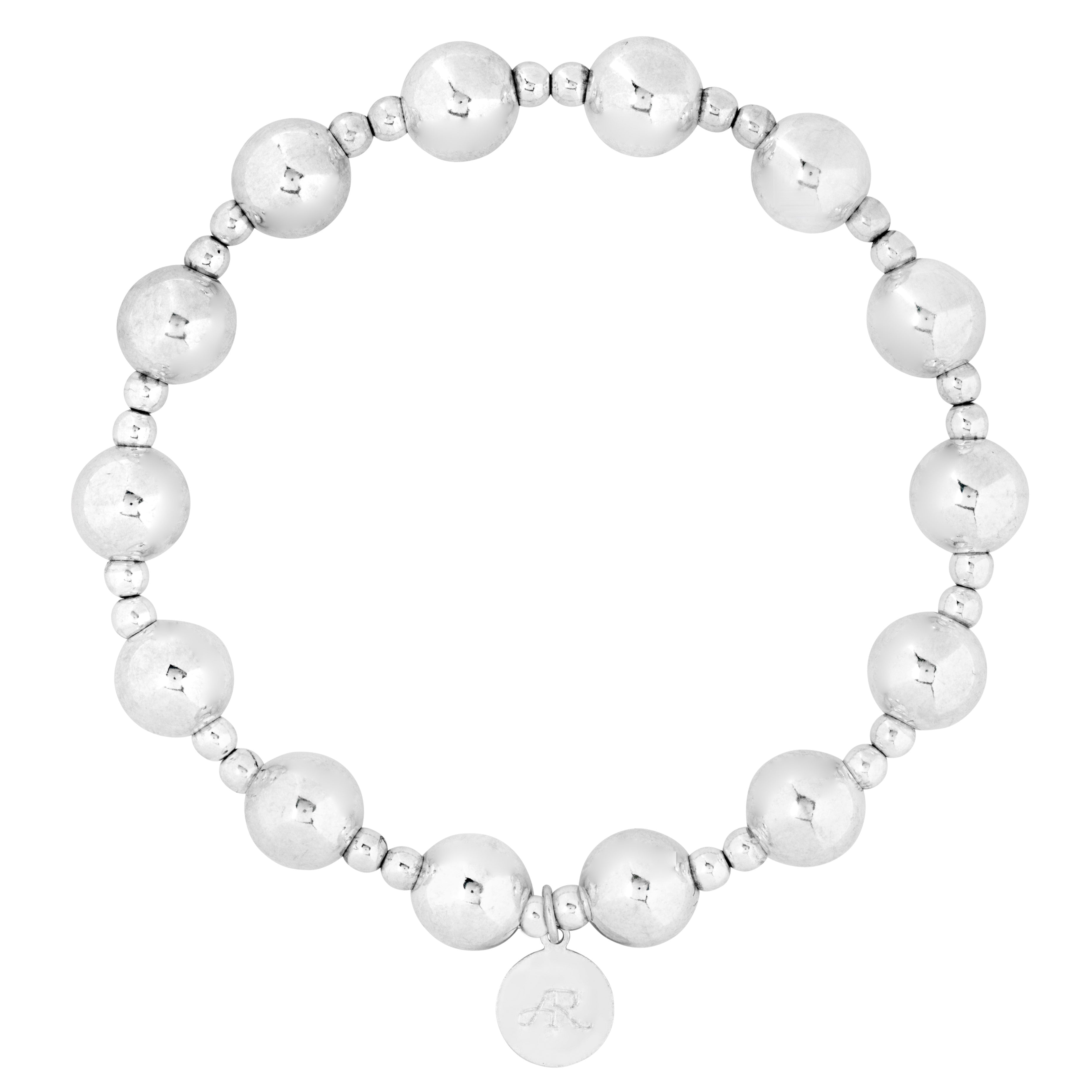 Amelia Roxanna Jewellery Women's Silver Chunky & Small Bead Bracelet