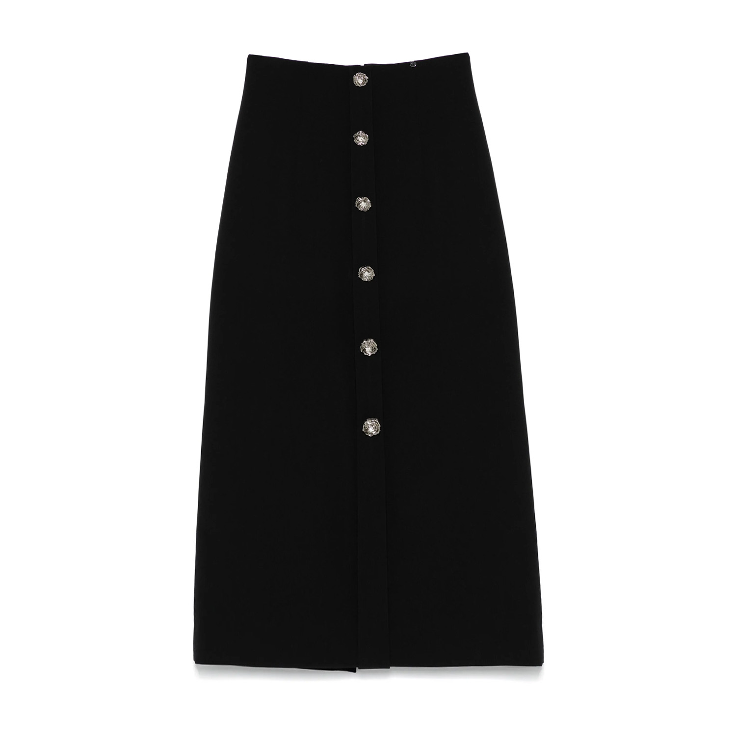 Nissa Women's High-waisted Midi Skirt Black In Black
