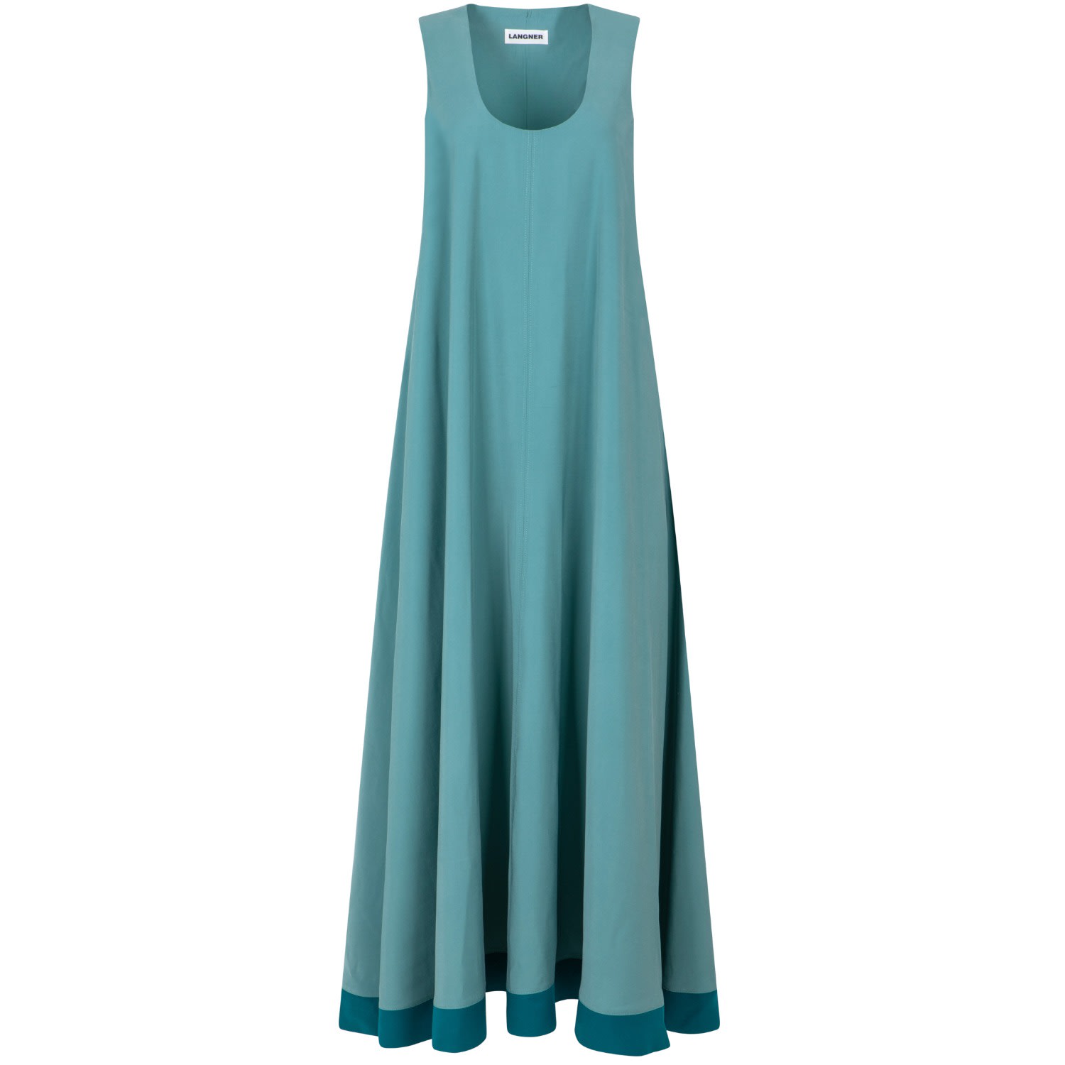 Langner Women's Mint Green A-line Flared Maxi Dress