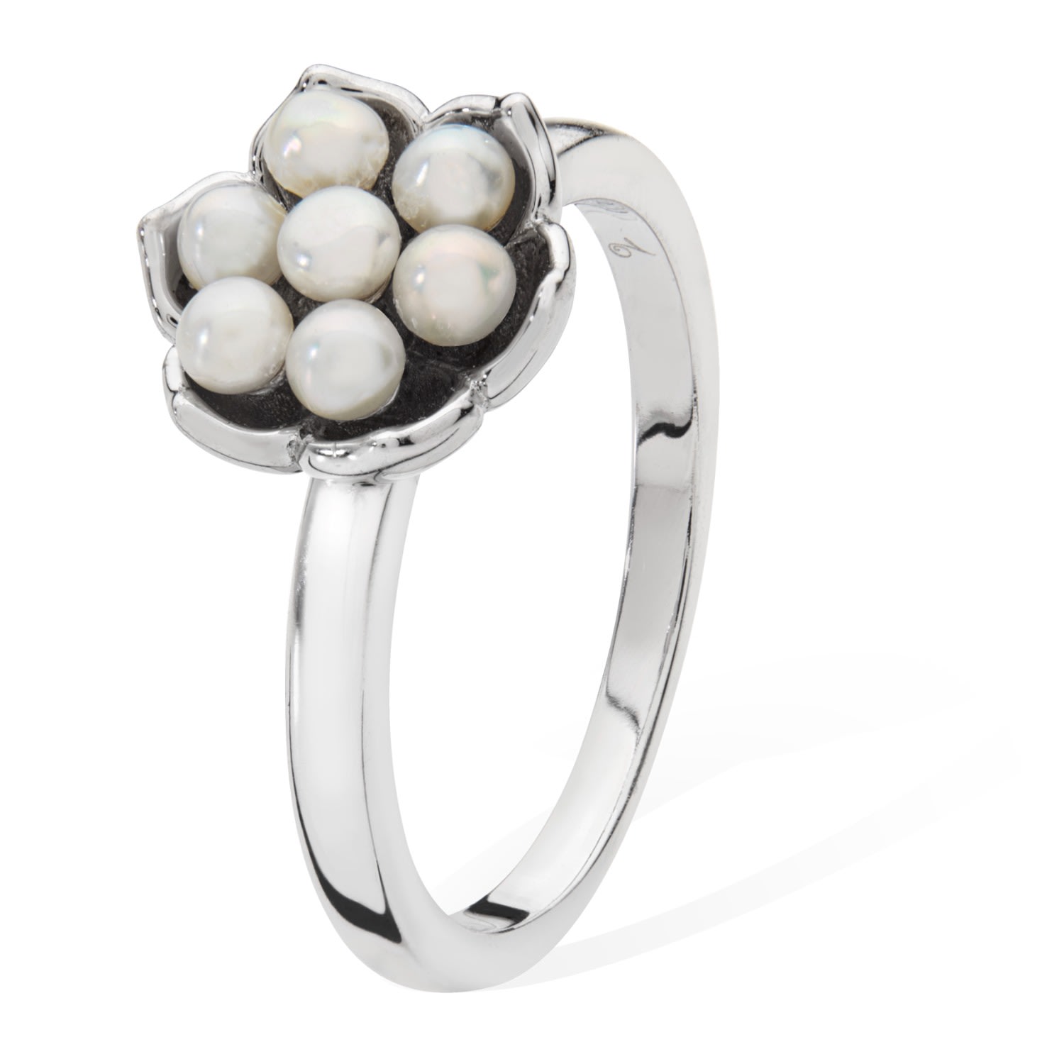 Women’s Silver Royal Pearl Flower Ring Lucy Quartermaine