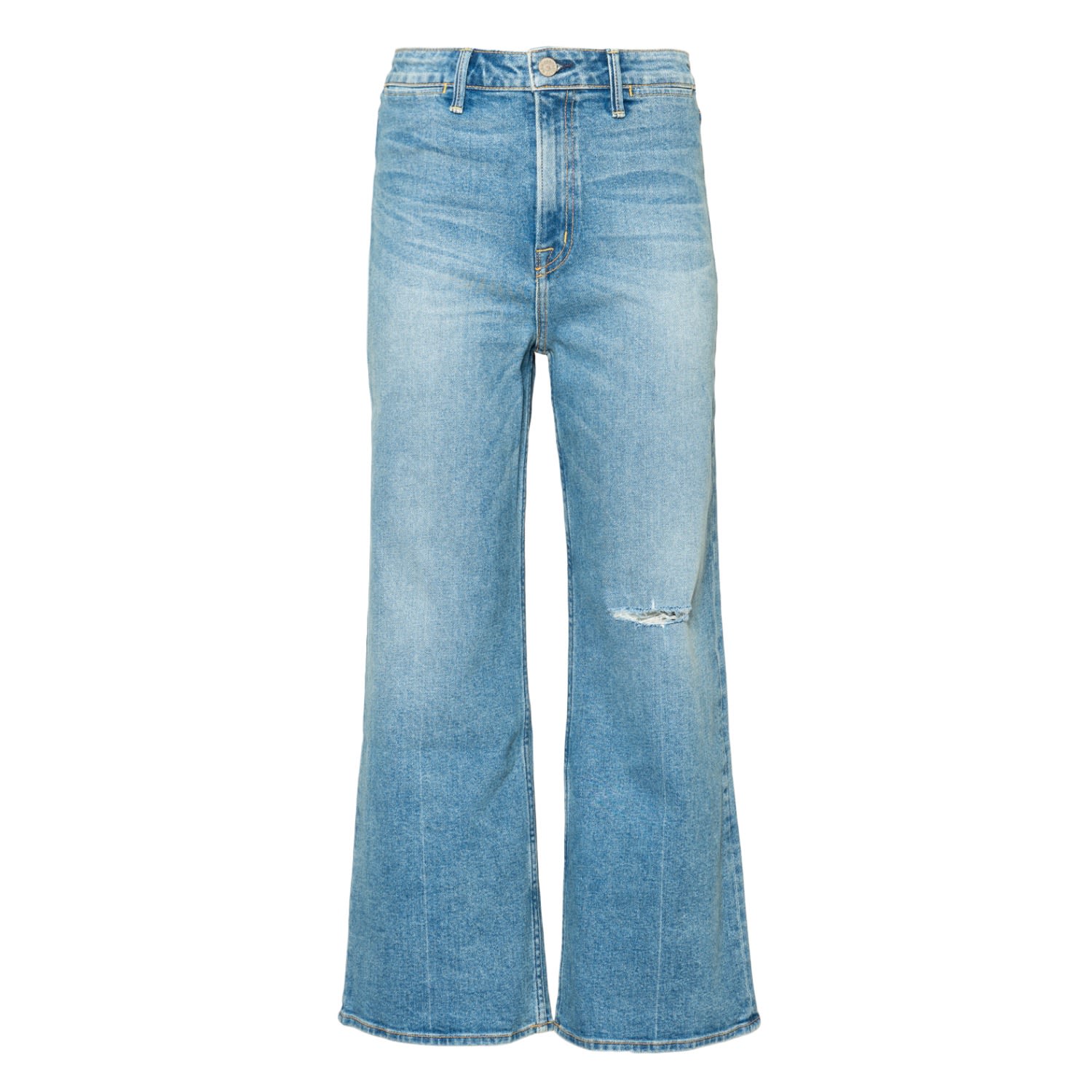 Noend Denim Blue Queen High Rise Wide Leg Crop In Santa Rosa In Blue