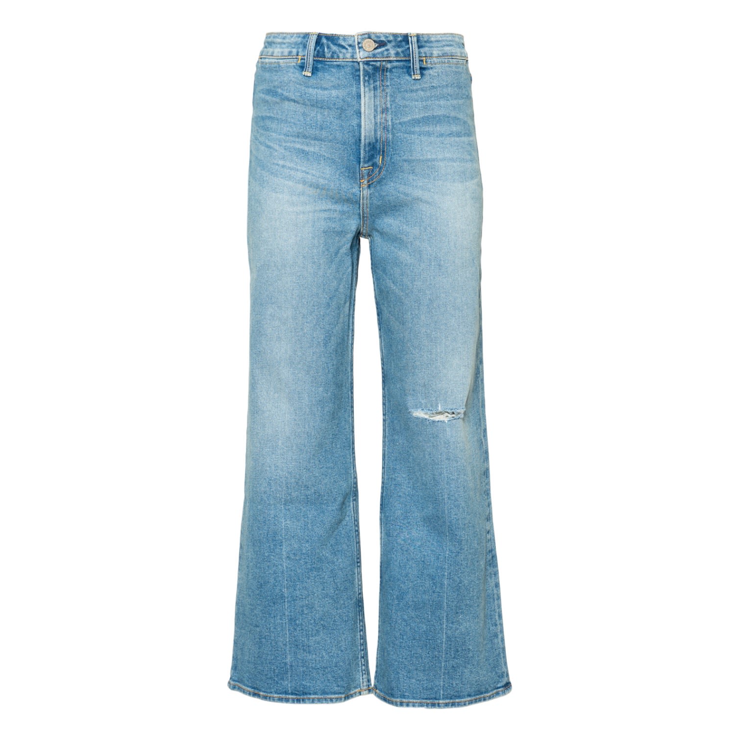 Noend Denim Blue Queen High Rise Wide Leg Crop In Santa Rosa