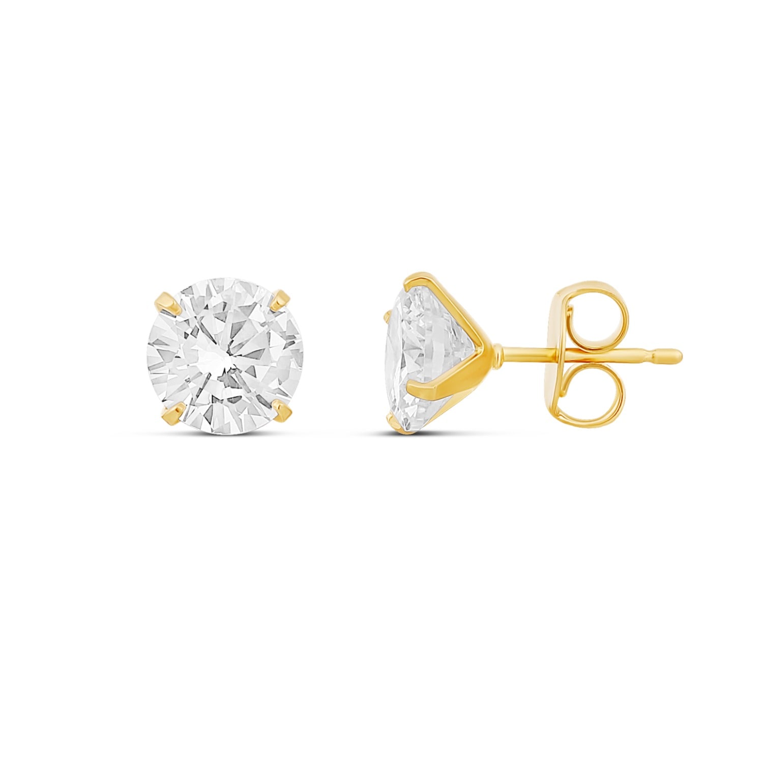 Shymi Women's Eight Mm Prong Set Round Studs - Gold In Gold