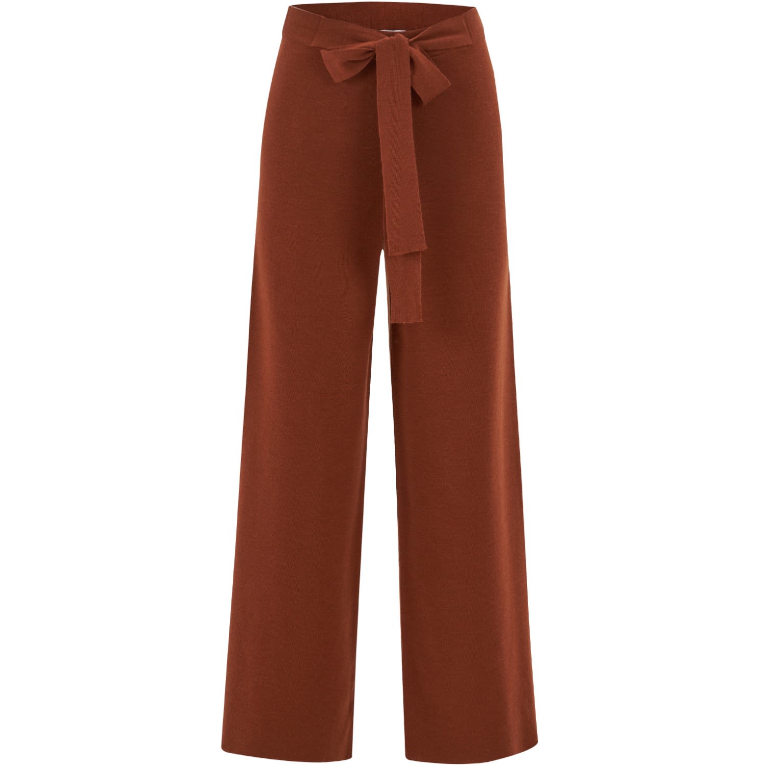 Women’s Bell Bottom Knit Trousers - Brown Medium Peraluna