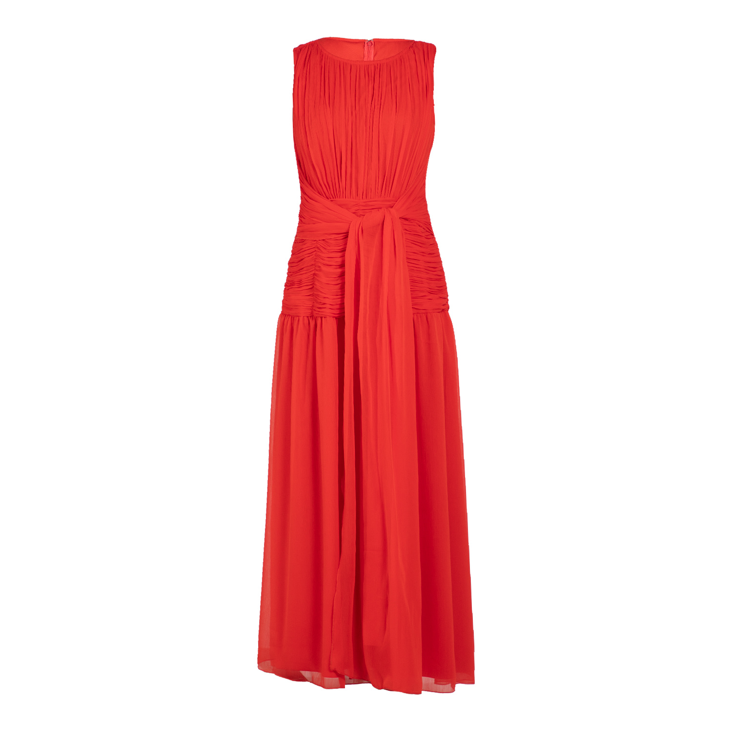 Women's Amy Red Drape Tie Waist Maxi Dress | Large | Rose & Nancy