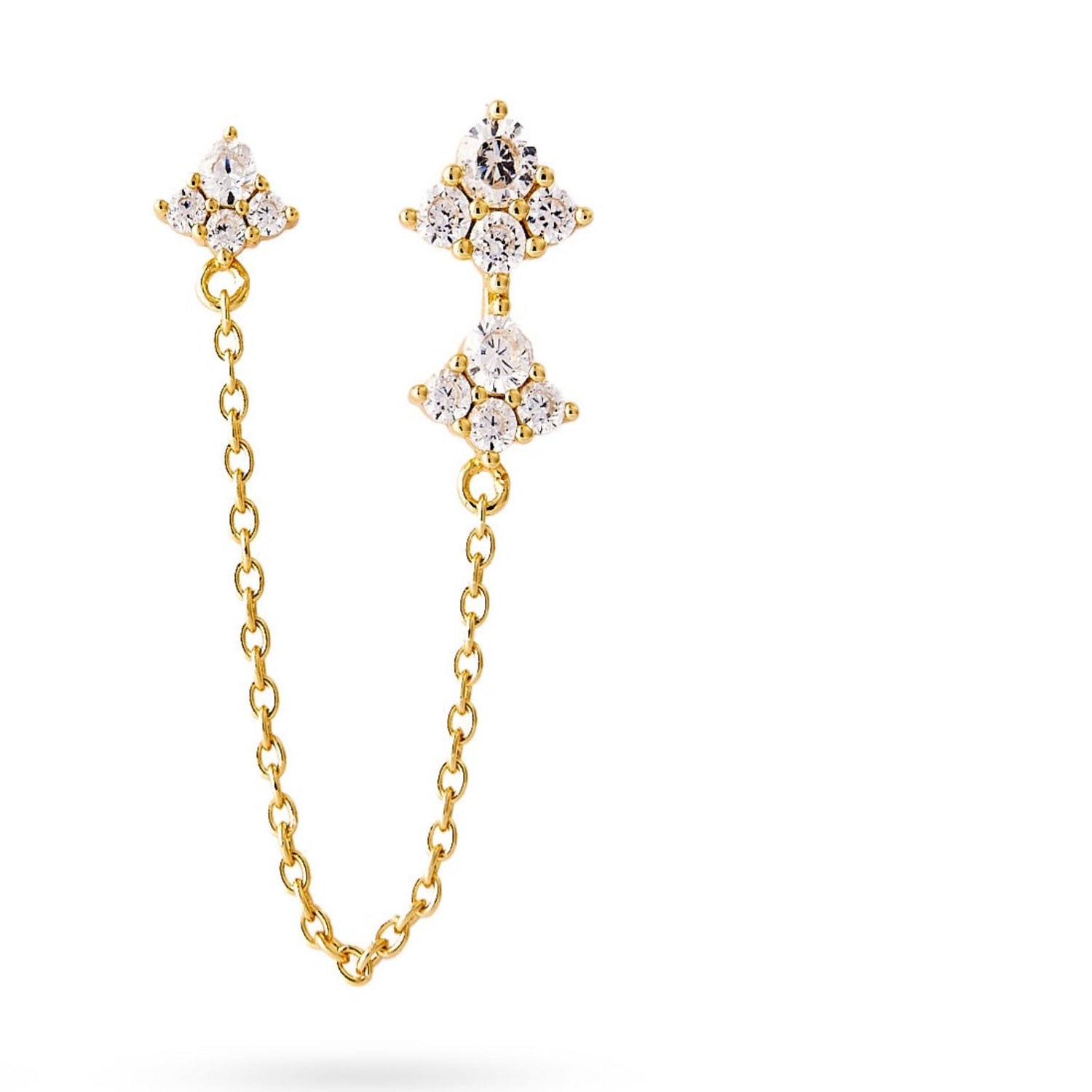 Onewildone Women's Gold / Silver More Of What Makes You Happy Double Stud Earring