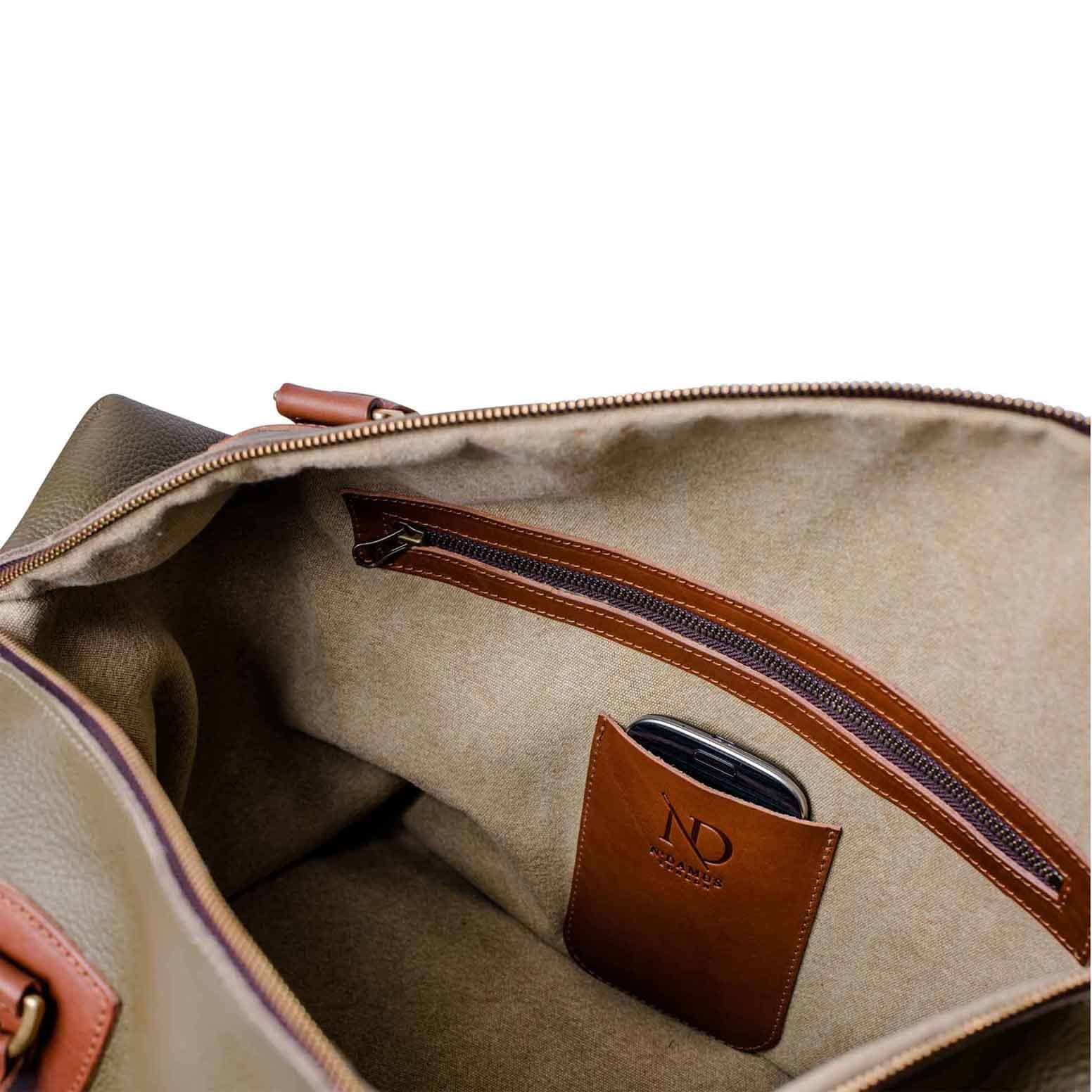 Regency Olive Leather Travel Bag N'Damus London Wolf & Badger