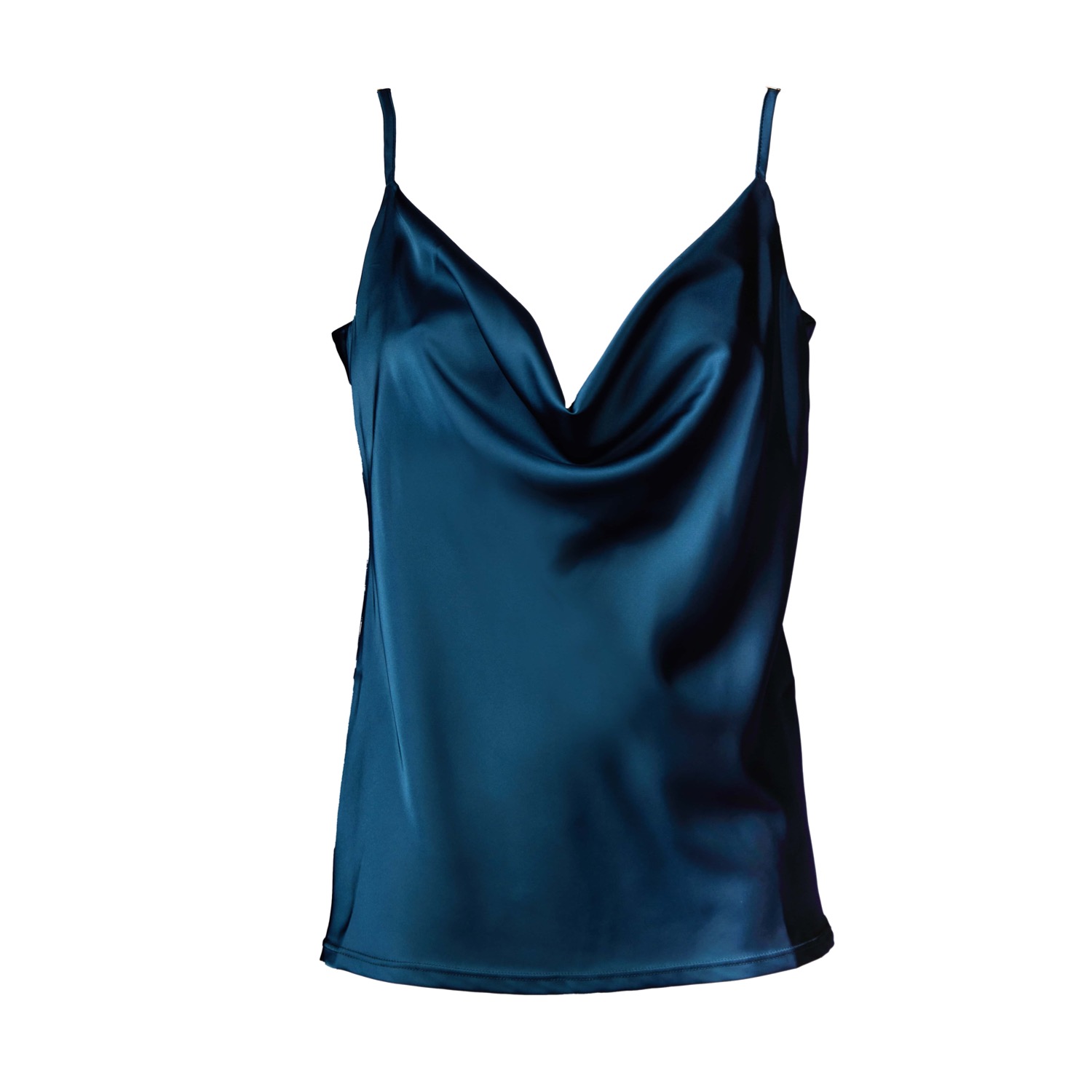 Noblesse Oblige Women's Blue Teal Cowl Neck Camisole In Blue