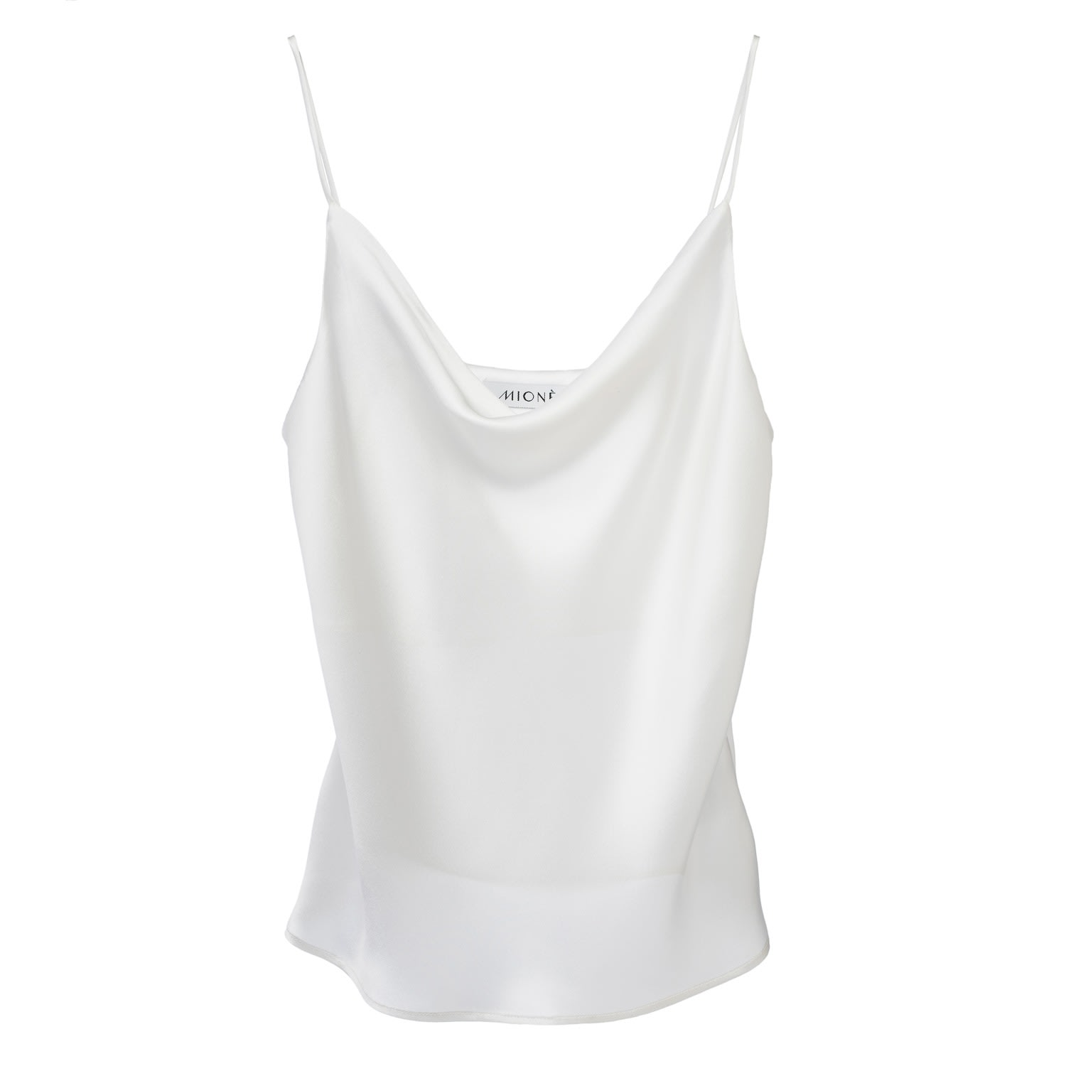 Mionè Women's Silk Camisole Top With Draped Detail - White