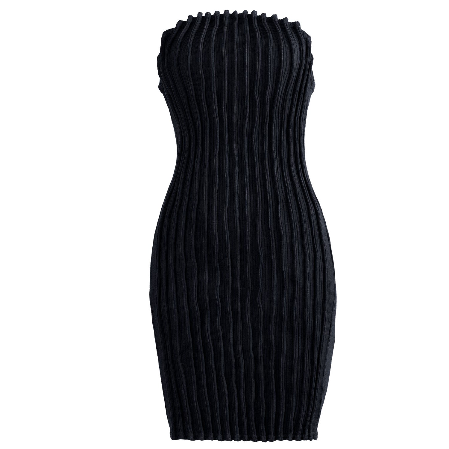 Women’s Mycel - Rib Knit Mini Dress Black Medium Kargede