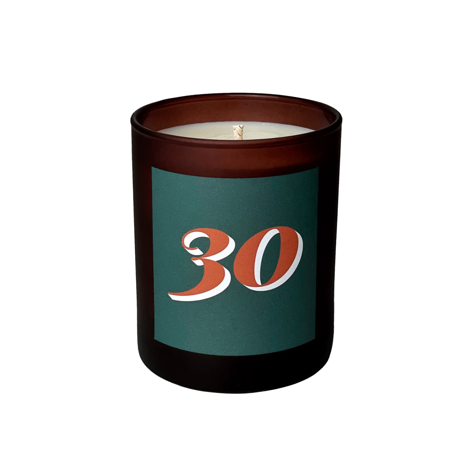 Little Karma Co. Ltd Green Number Candle 30 - Kefi Refillable Midi Milestone Candle In Green
