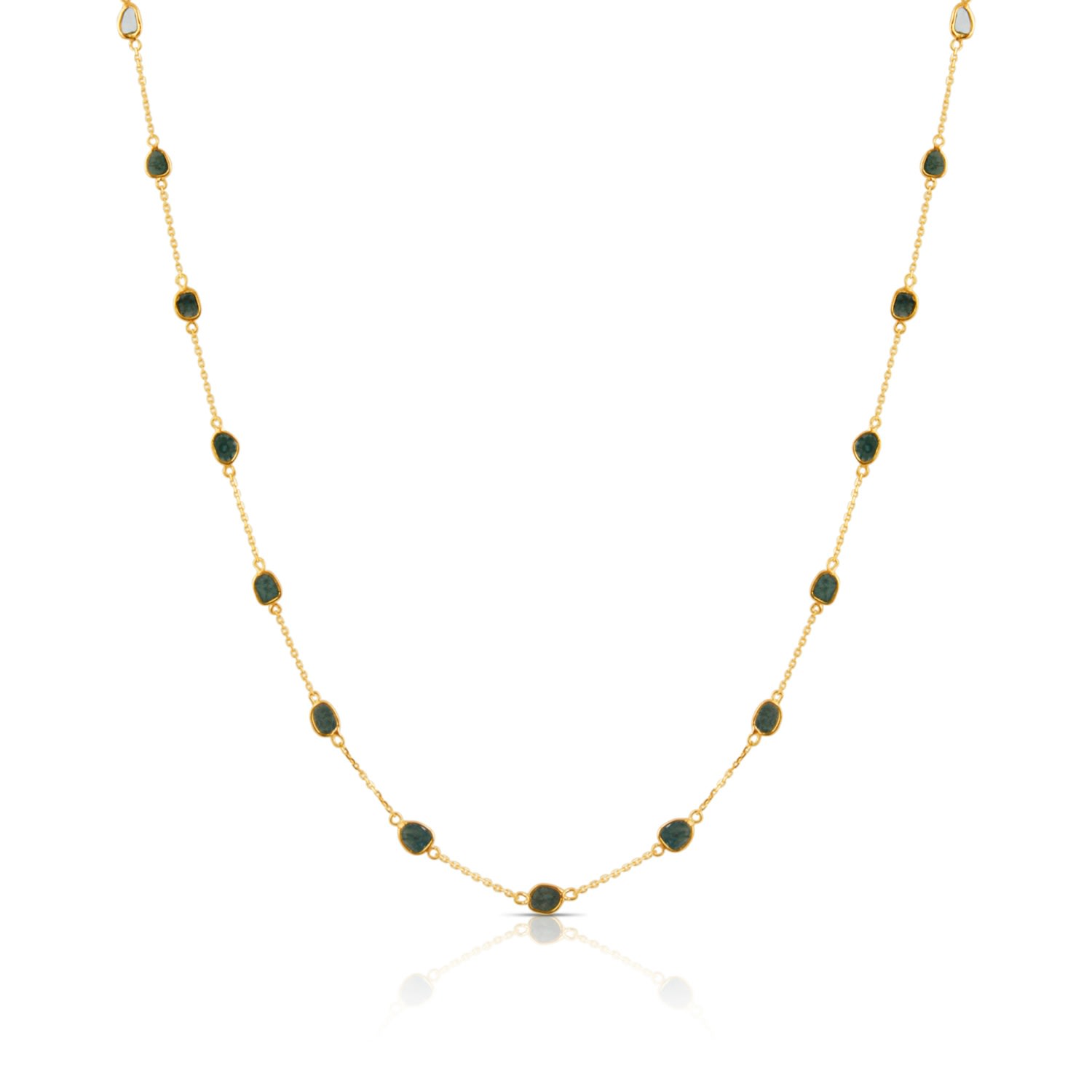 Women’s Blue Diamond Slice Necklace In 18K Yellow Gold Tresor Collection