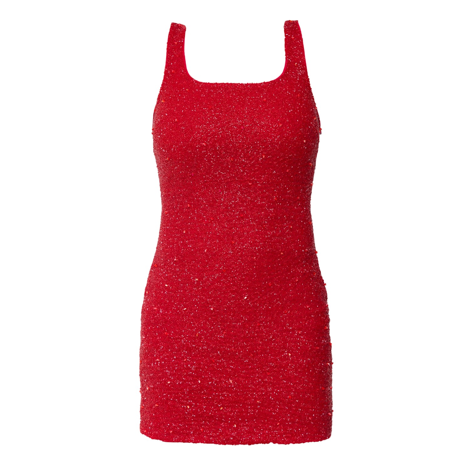 Self-adore Women's Red Ruby Hand-beaded Embellished Mini Dress